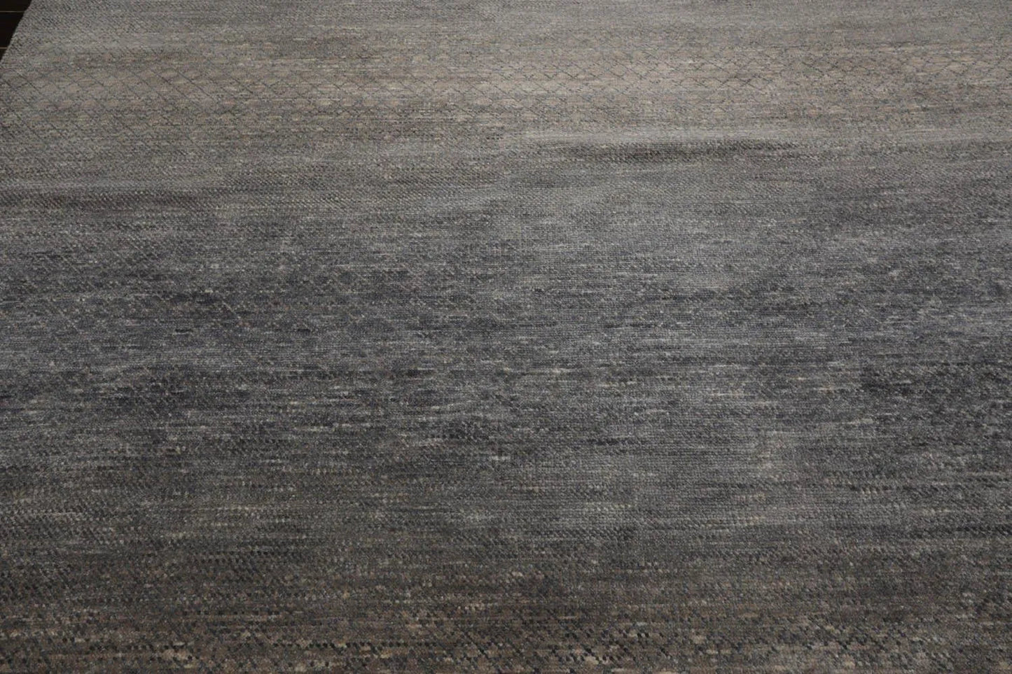8'x10' Slate Hand Knotted Modern Geometric Tibetan Wool and Bamboo Silk Oriental Area Rug-4