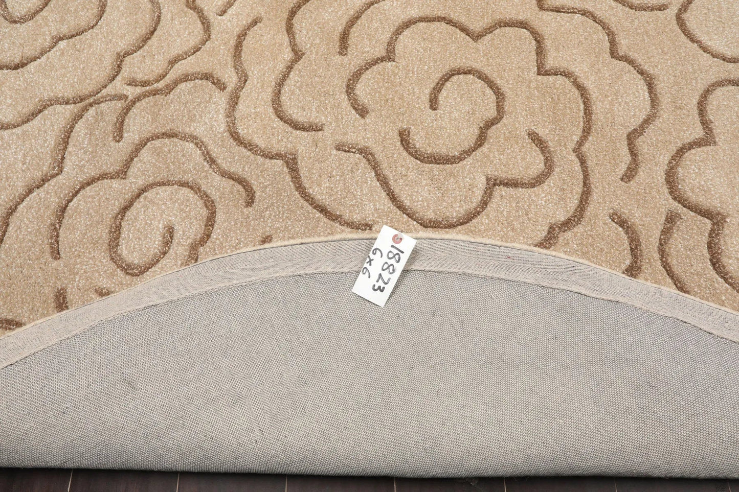 LoomBloom Multi Size Tan Hand Tufted Transitional Floral Wool and Faux Silk Oriental Area Rug-4