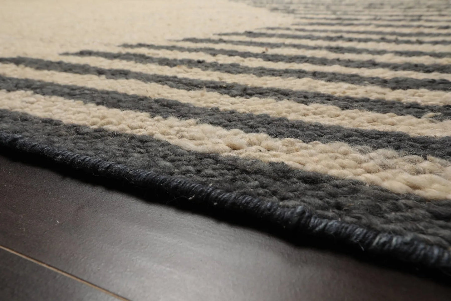 LoomBloom Multi Sizes Oatmeal Hand Woven Flatweave Contemporary Geometric Wool Oriental Area Rug-4