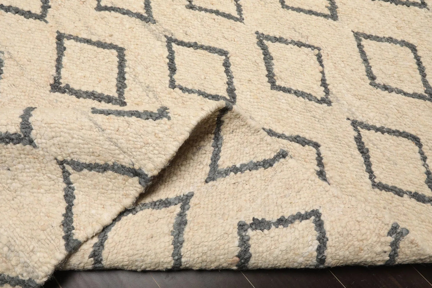 LoomBloom Multi Sizes Oatmeal Hand Woven Flatweave Contemporary Geometric Wool Oriental Area Rug-4