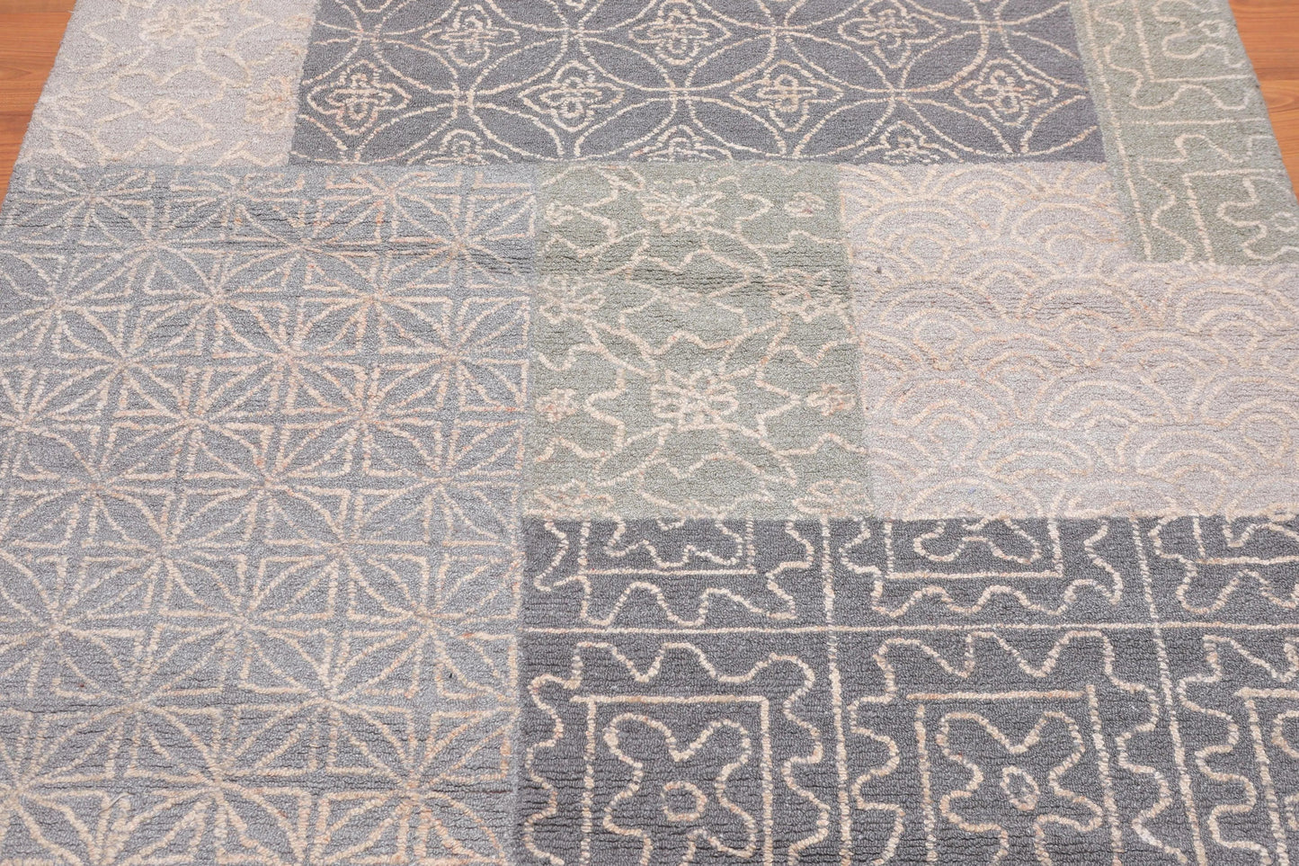5' x 8' Handmade 100% Wool Loop Pile Area Rug Transitional Beige-4