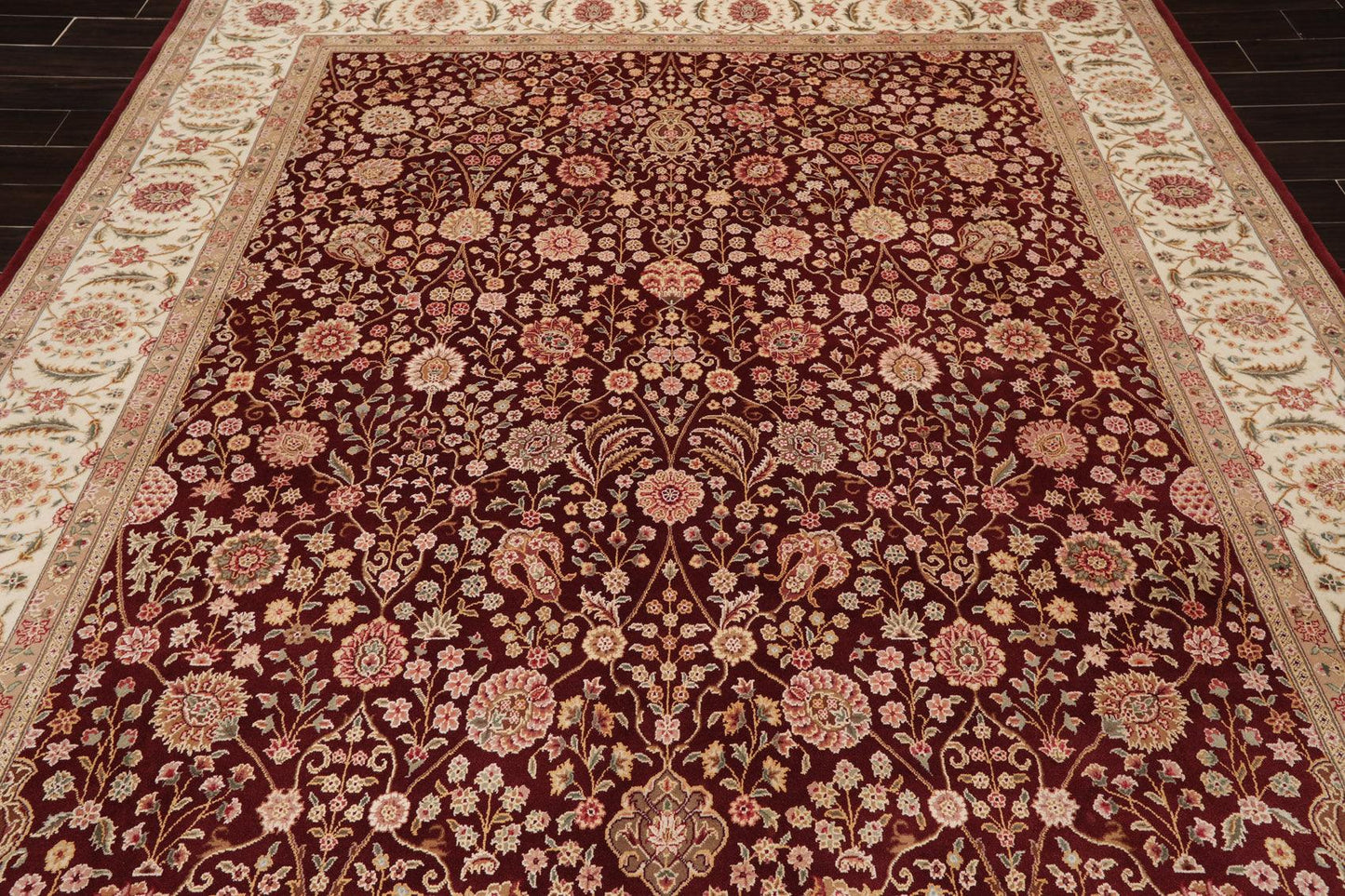 8'2" x 10'8" Hand Knotted Wool Sino Parsian 200 KPSI Oriental Area Rug Burgundy-4