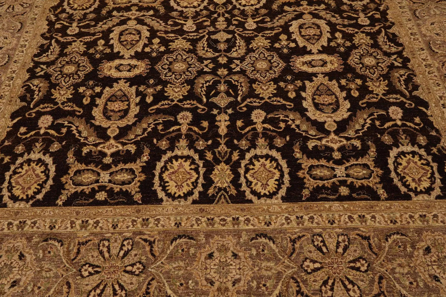 7'11'' x 10'2'' Hand Knotted 100% Wool Peshawar Oriental Area Rug Dark Chocolate-4