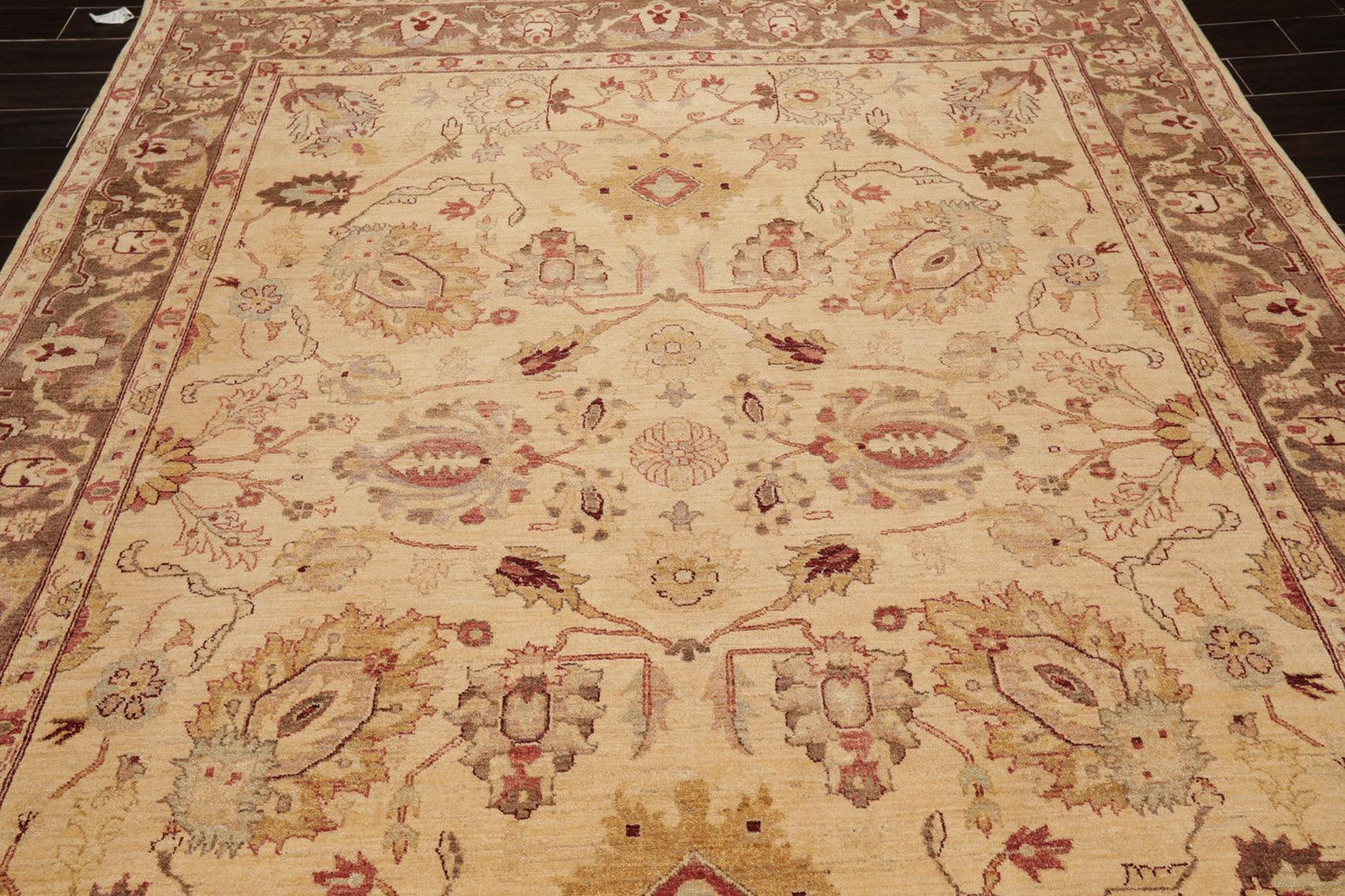 7'9"x 10'3" Hand Knotted Wool Peshawar Traditional Oriental Area Rug Beige Brown-4