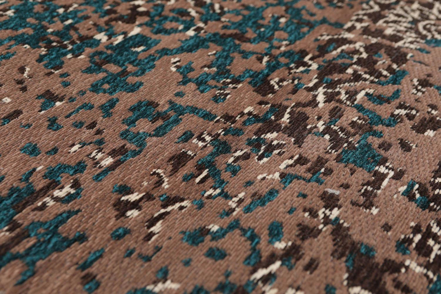 5'6" x 7'10" Handmade Erased Pattern Flatweave Area Rug Contemporary Chocolate-4