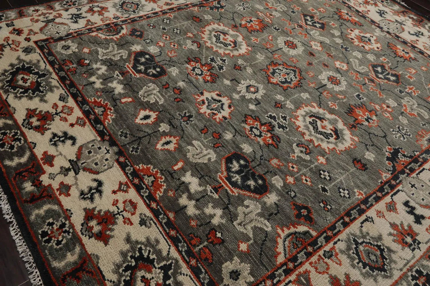 8' 3''x10' LoomBloom Muted Turkish Oushak Hand Knotted 100% Wool Area Rug Gray, Beige Color-4