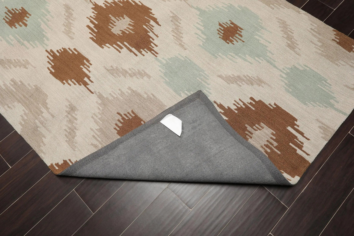 5' x 8' Handmade Ikat Print 100% Wool Oriental Area Rug Contemporary Beige-4