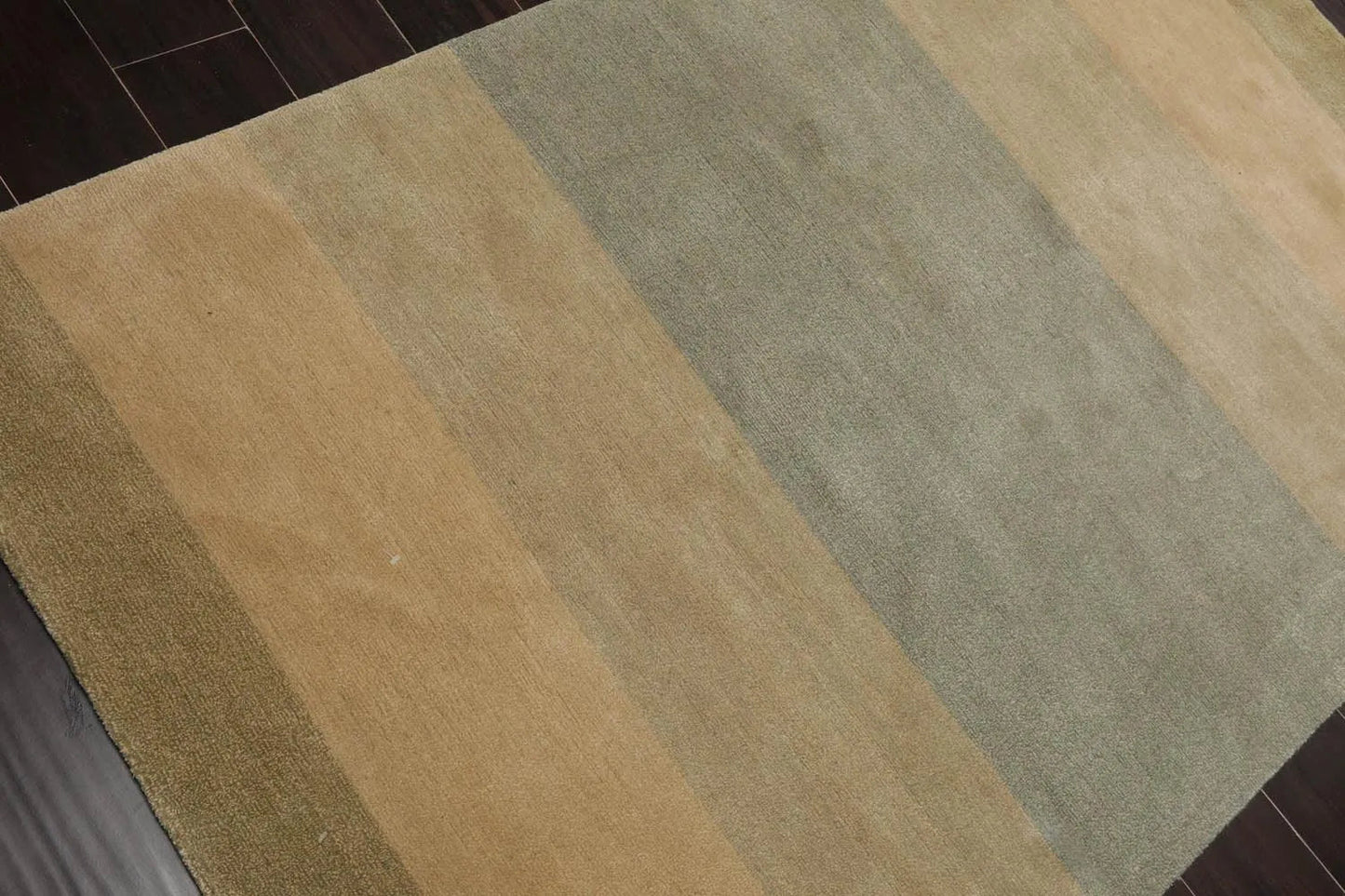 3'10''x6' Hand Knotted Tibetan Wool and Silk Tibetan Modern & Contemporary Oriental Area Rug Aqua,Beige Color-4