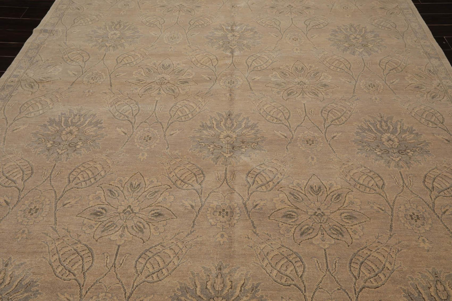 8'4" x 10'5" Hand Knotted 100% Wool Transitional Tibetan Area Rug Beige Gray-4
