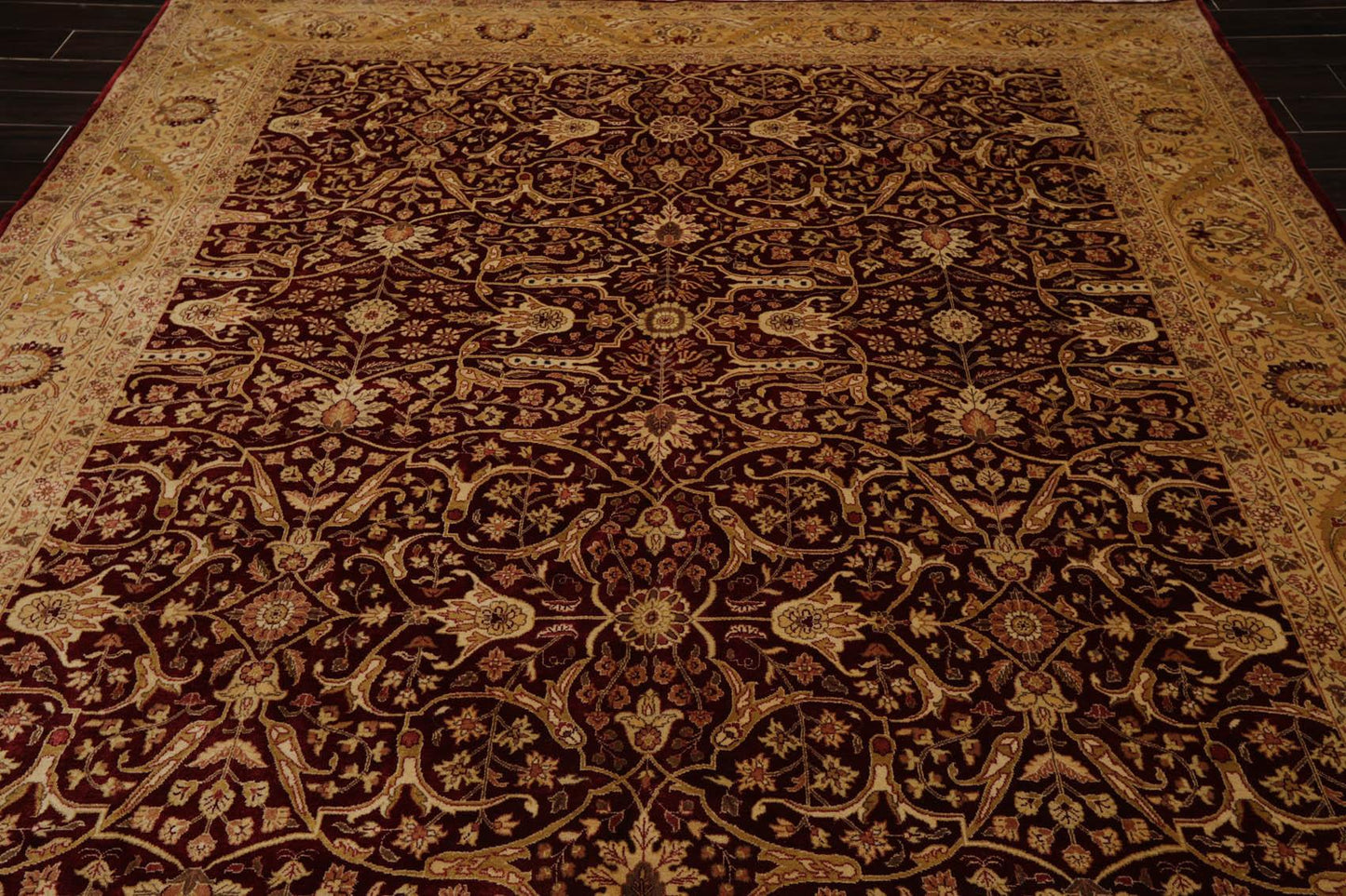 Hand Knotted 100% Wool 16/18 Pak Persian 300 KPSI Area Rug Burgundy 8'3" x 10'1"-4
