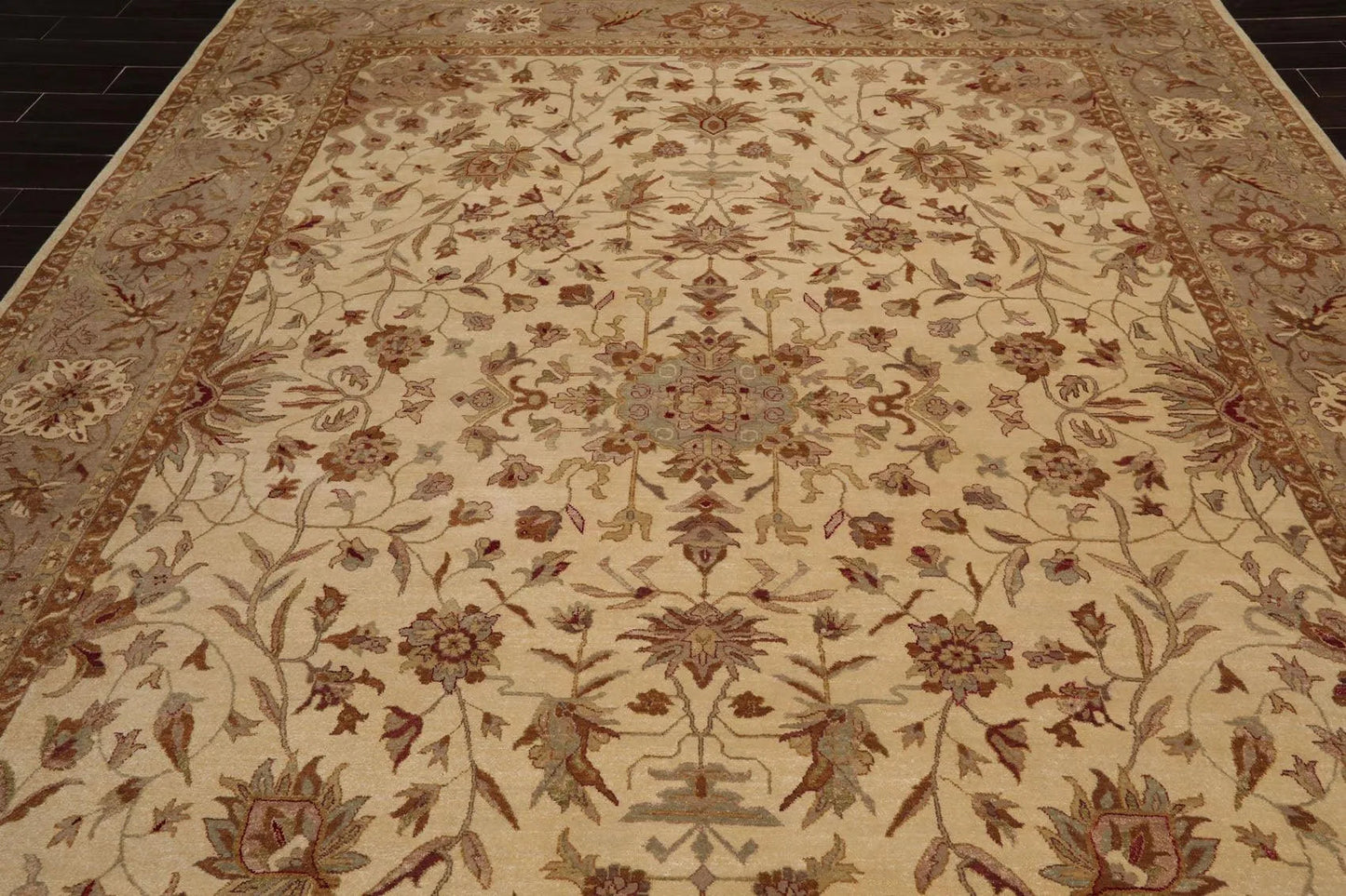 9'2'' x 11'11'' Hand Knotted Wool Peshawar Traditional Oriental Area Rug Beige-4