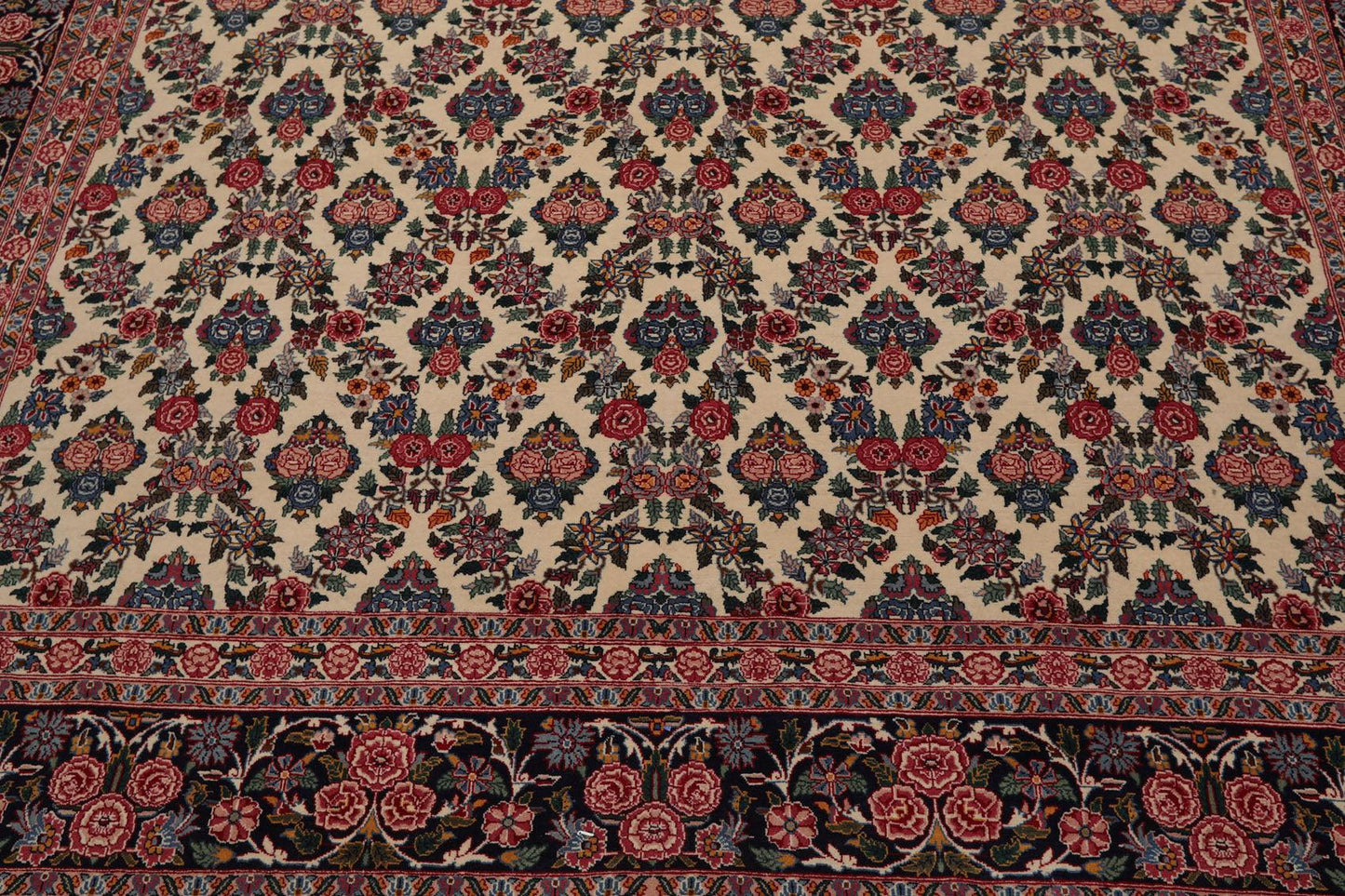 8'2" x 10'7" Hand Knotted Wool PakPersian 16/18 300 KPSI Oriental Area Rug Ivory-4
