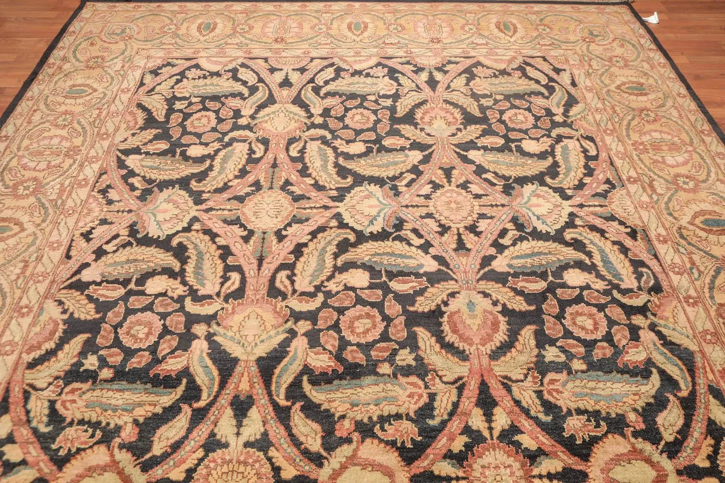 9x12 Charcoal, Gold Hand Knotted 100% Wool Sultanabad Oriental Area Rug-4