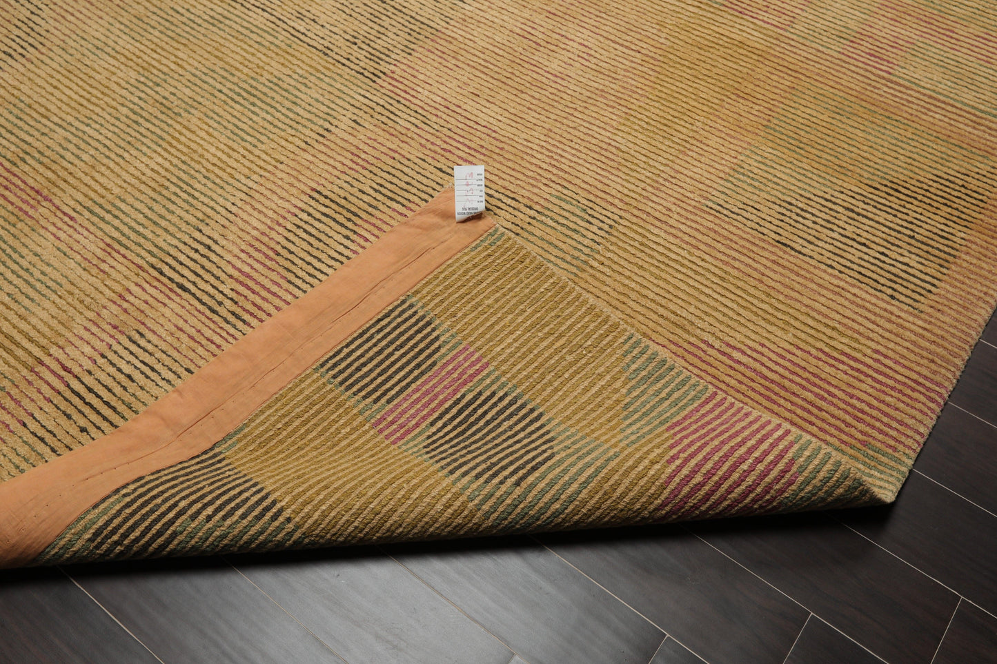 8'2"x10'6" Hand Knotted Wool Peekaboo Loop N Cut Pile Art Deco Tibetan Area Rug Tan-4