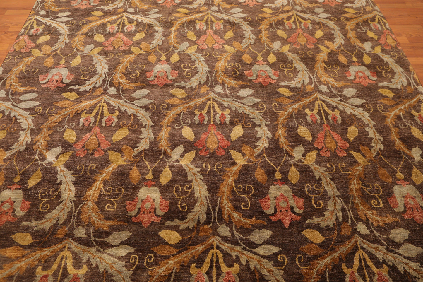 8' x 9’9" Hand Knotted 150 KPSI 100% Wool Oriental Area Rug by Brown-4