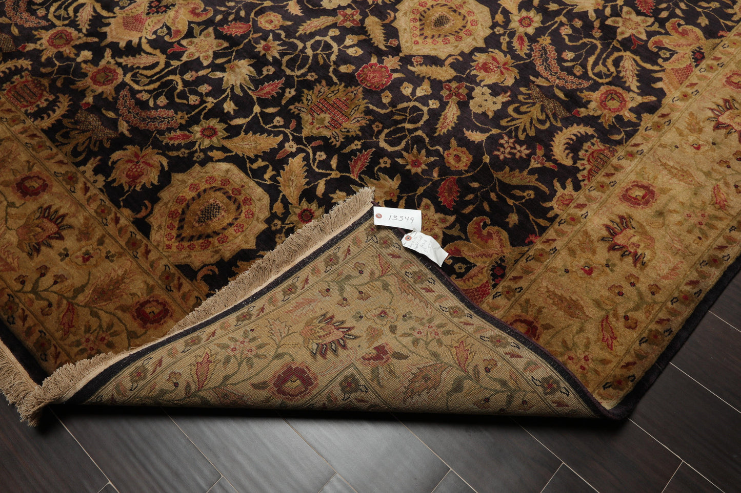 8'2" x 9'10" Hand Knotted Wool Agra 250 KPSI S.fine Veg dyes Area Rug Charcoal-4