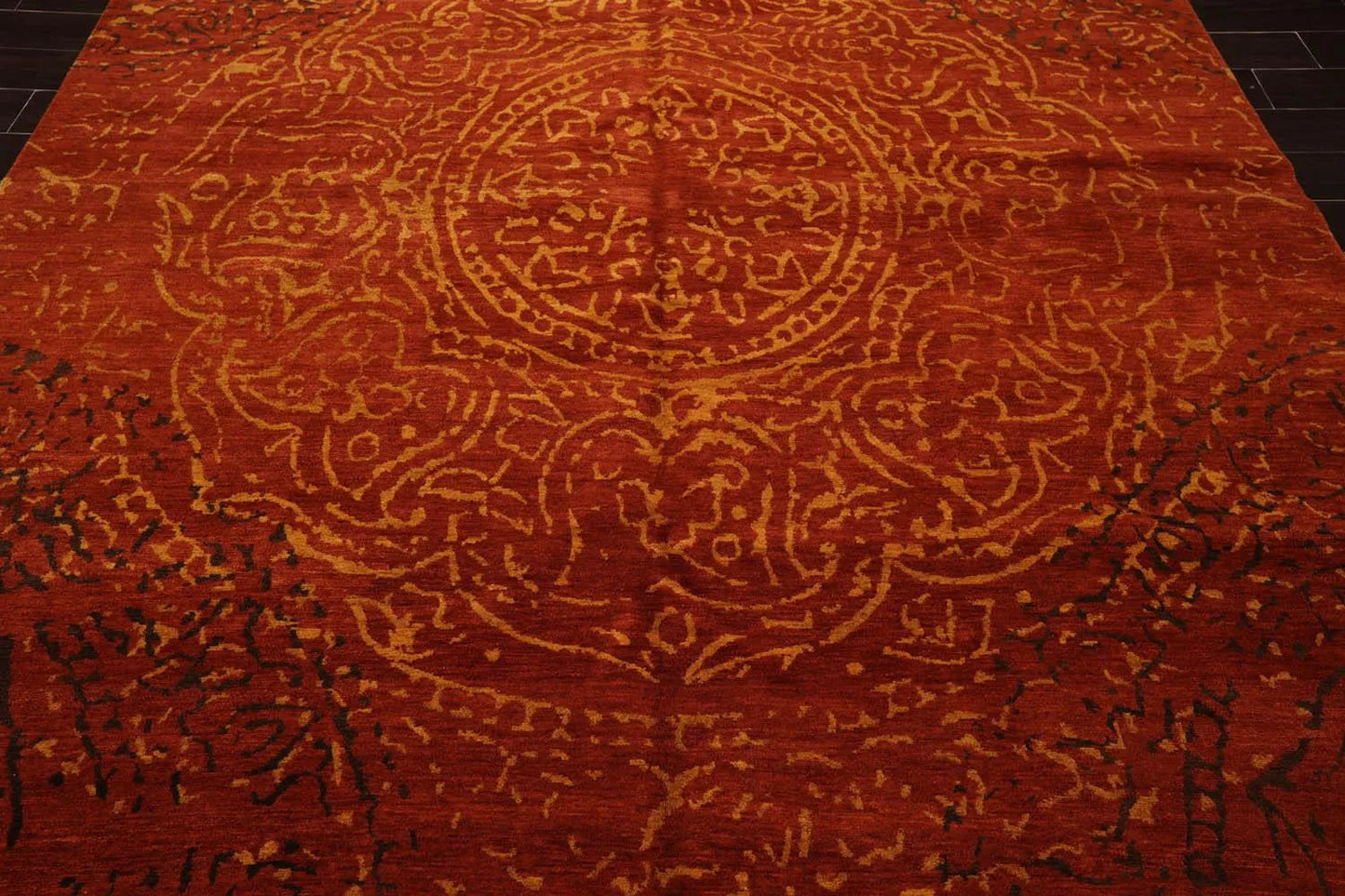 8'x10' Hand Knotted 100% Wool Tibetan Oriental Area Rug Terracotta-4