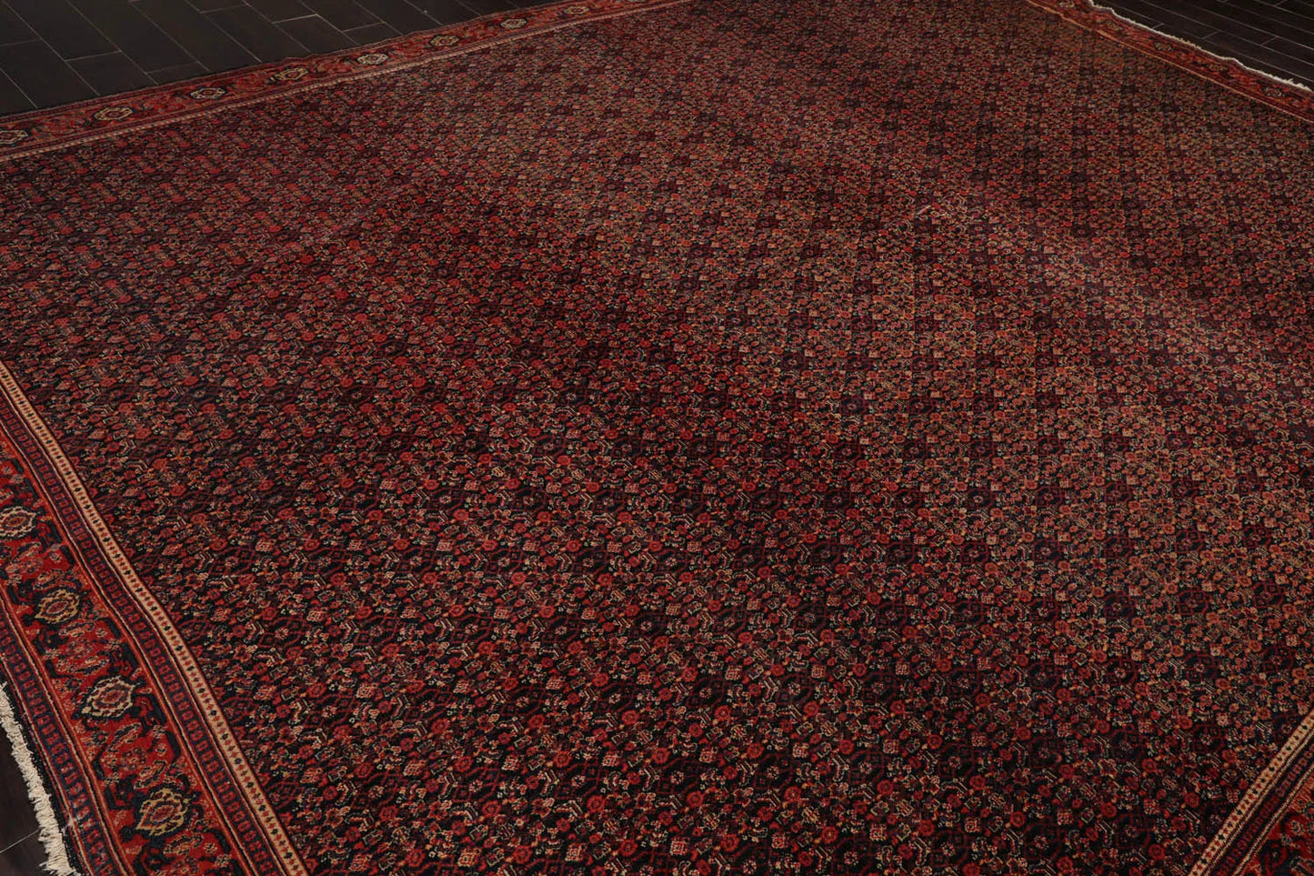 10' x13' 2'' Hand Knotted Persian 100% Wool Antique Traditional Oriental Area Rug Black,Orange Color-4