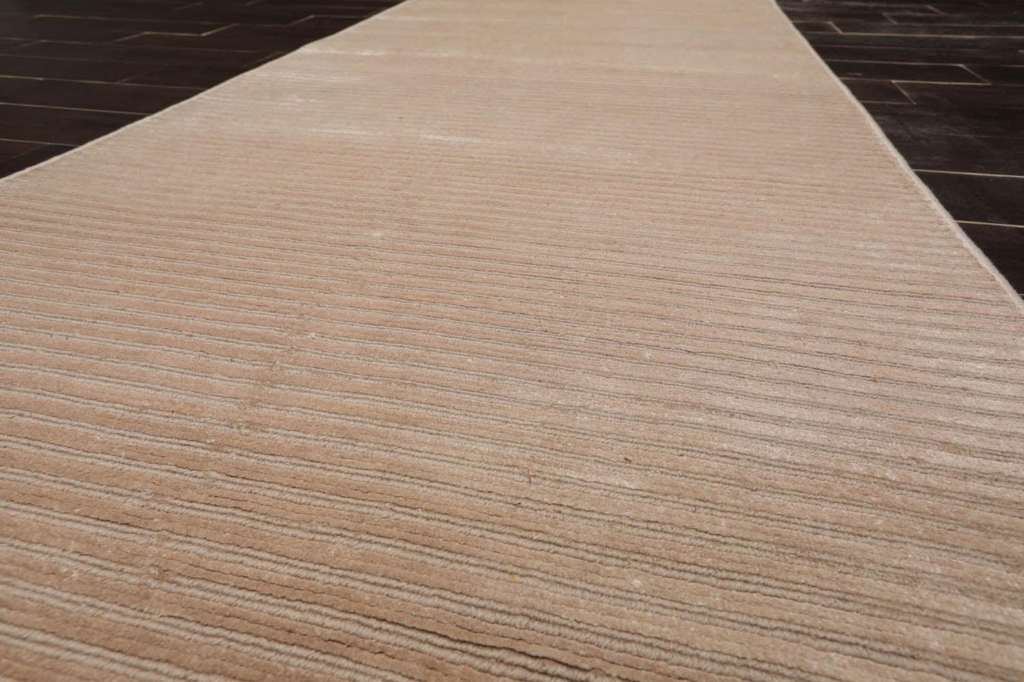 3'6" x 9'11” Runner Hand Knotted Wool & Viscose Tibetan Area Rug Beige-4