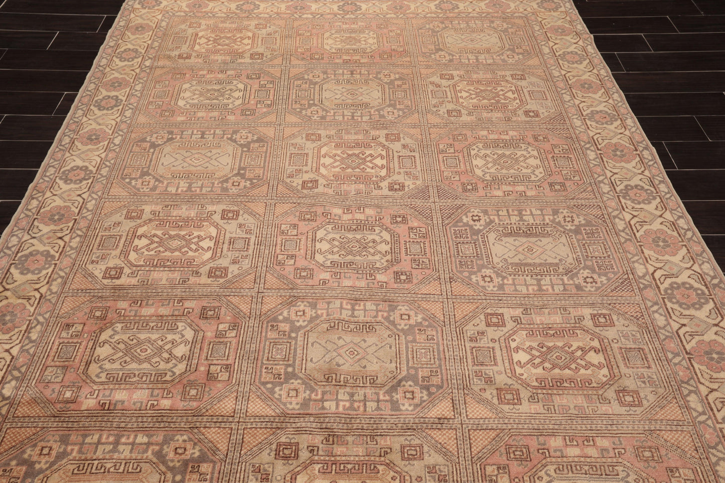 6'6" x 9'11" Hand Knotted Wool Kayseri Vegetable dyes Oriental Area Rug Rose-4