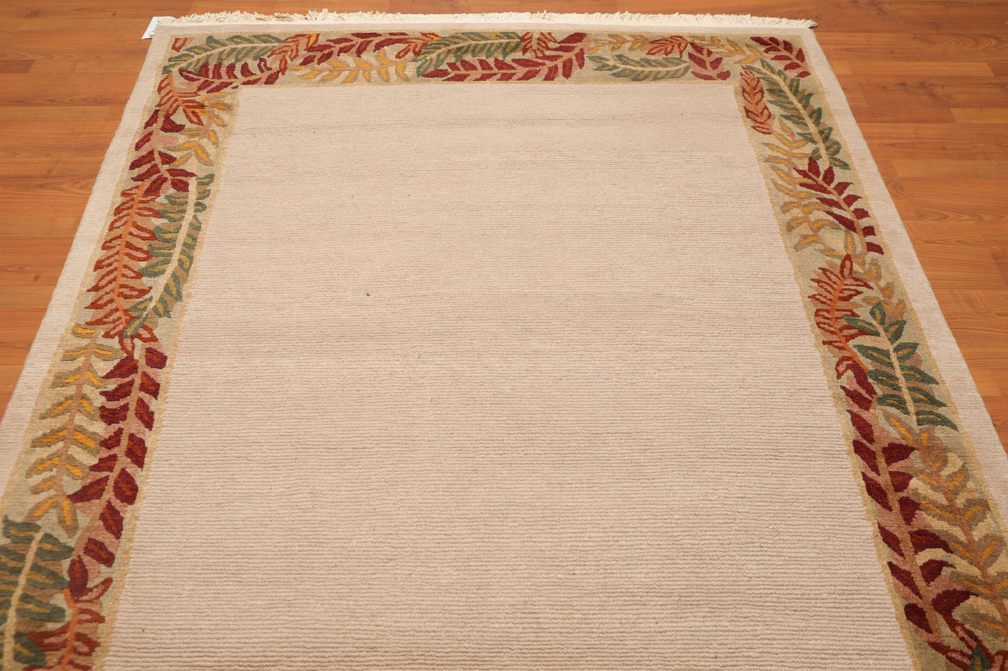 5'10" x 8'5" Hand Knotted Loop & Cut Pile Wool Tibetan Oriental Area Rug Beige-4