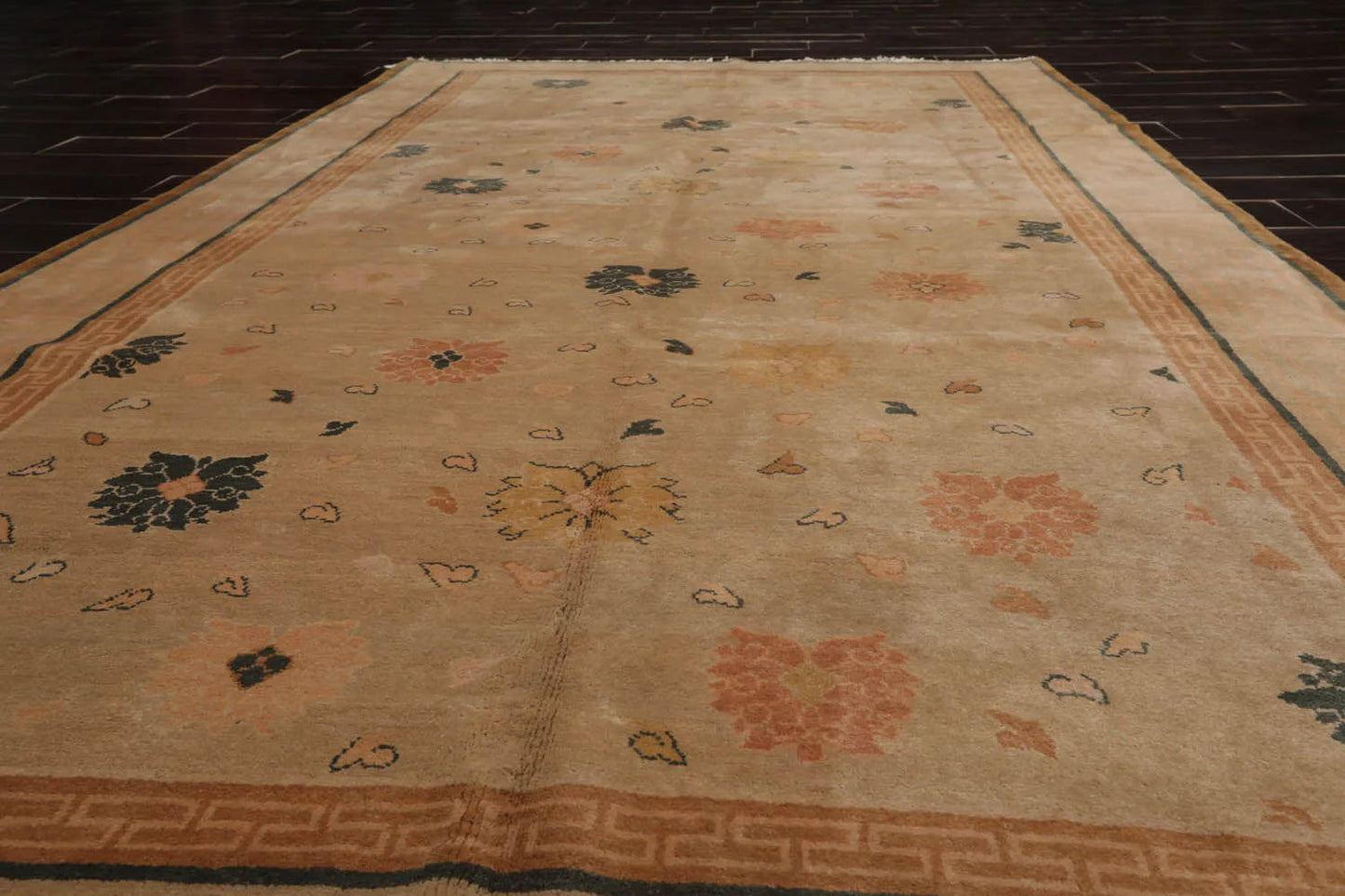6x9 Beige Hand Knotted Tibetan 100% Wool Art Deco Traditional Oriental Area Rug-4