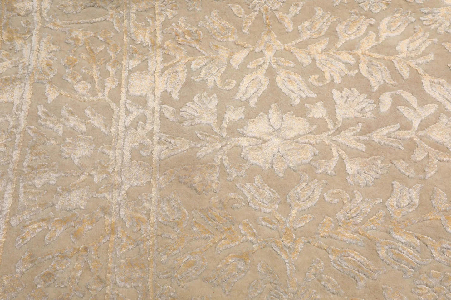 4x6 Ivory, Gray Hand Knotted Tibetan 100% Wool Tibetan Modern & Contemporary Oriental Area Rug-4