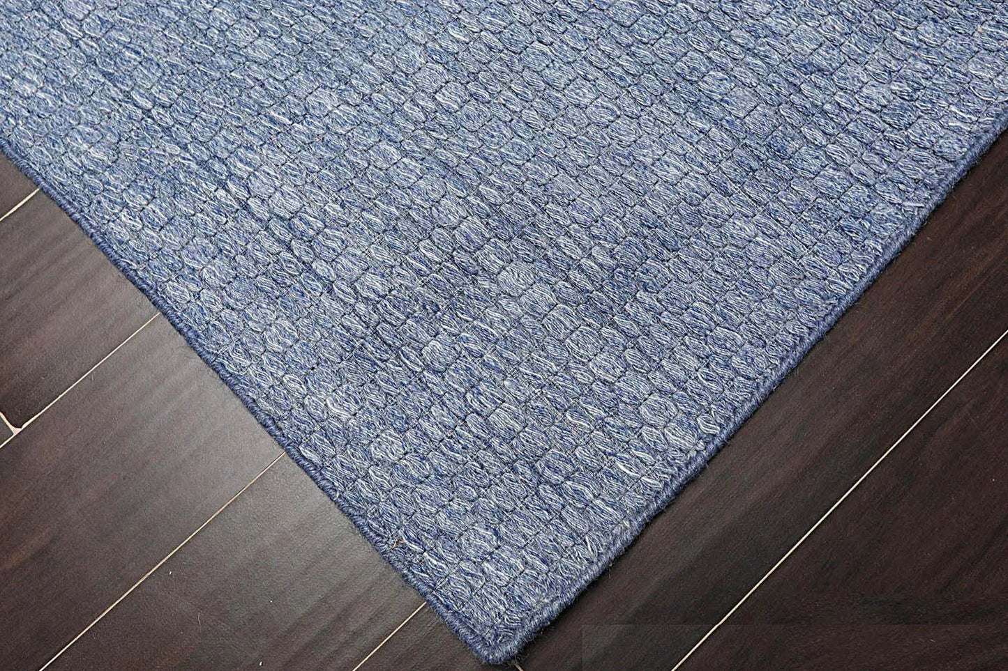 Multi Size Blue Hand Woven 100% Wool Flatweave Modern & Contemporary Oriental Area Rug-4