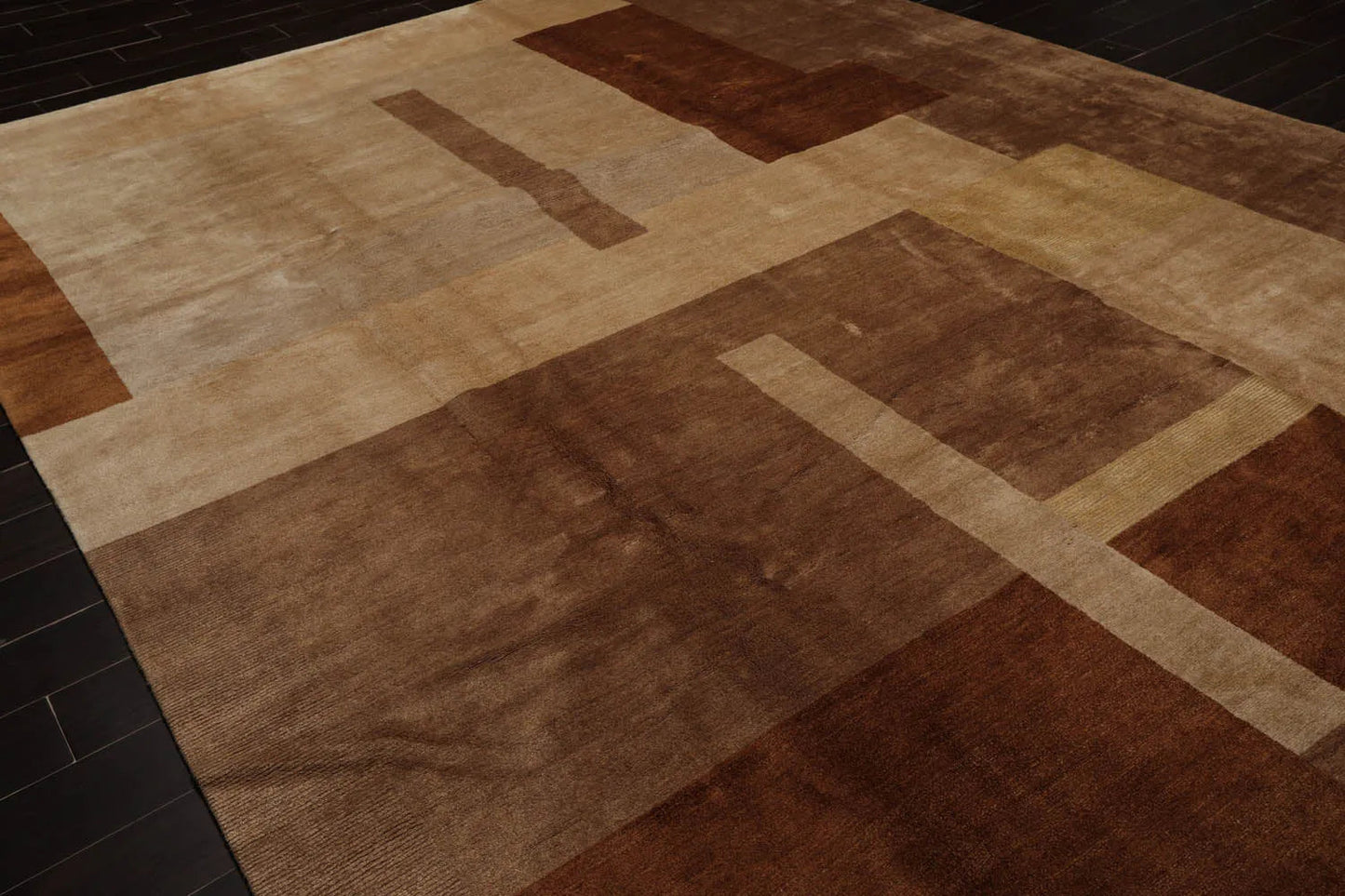 9x12 Beige Hand Knotted Tibetan Wool and Silk Michaelian & Kohlberg Modern & Contemporary Oriental Area Rug-4