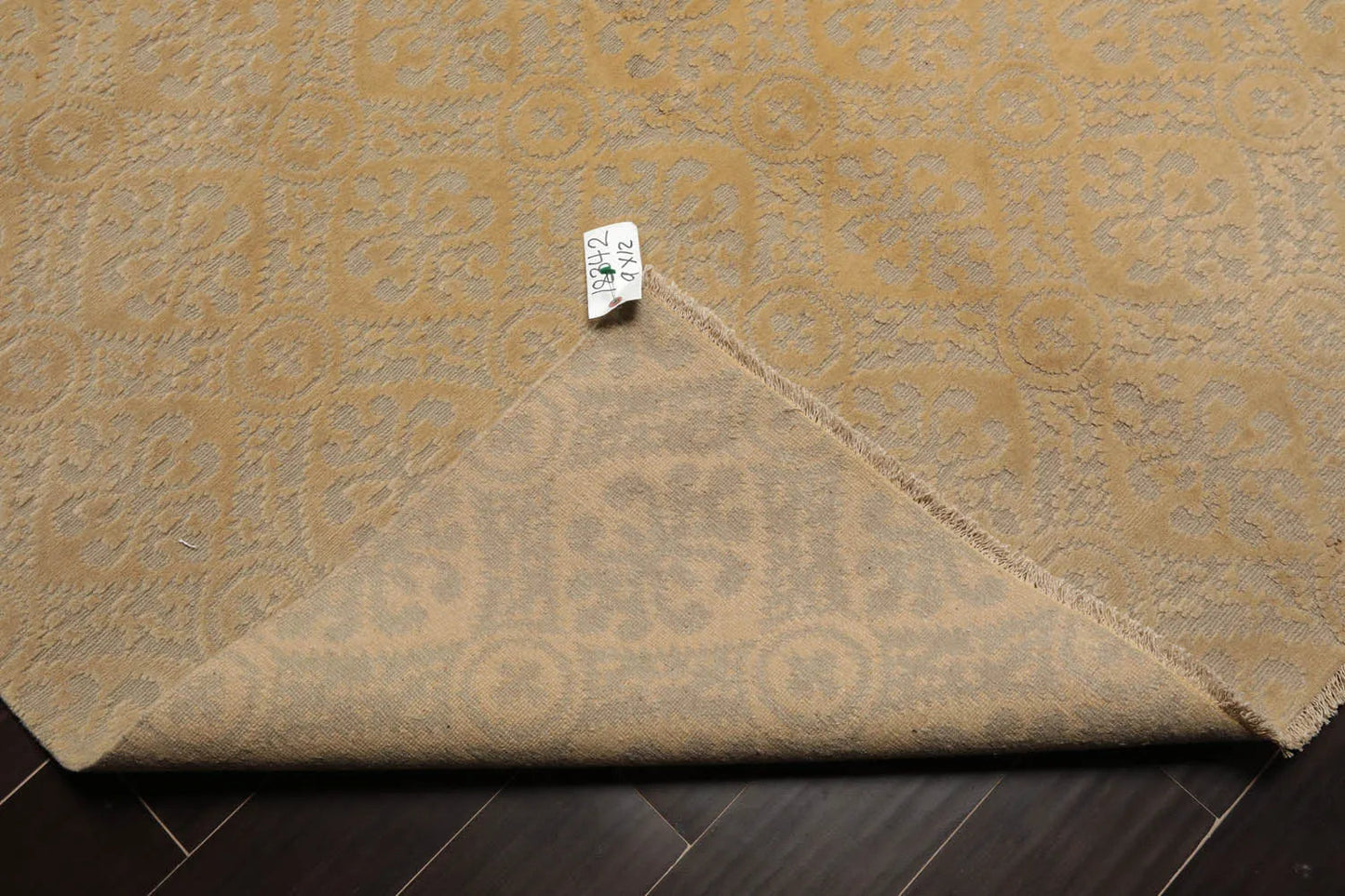 9x12 Gray Hand Knotted Tibetan Wool and Silk Modern & Contemporary Oriental Area Rug-4
