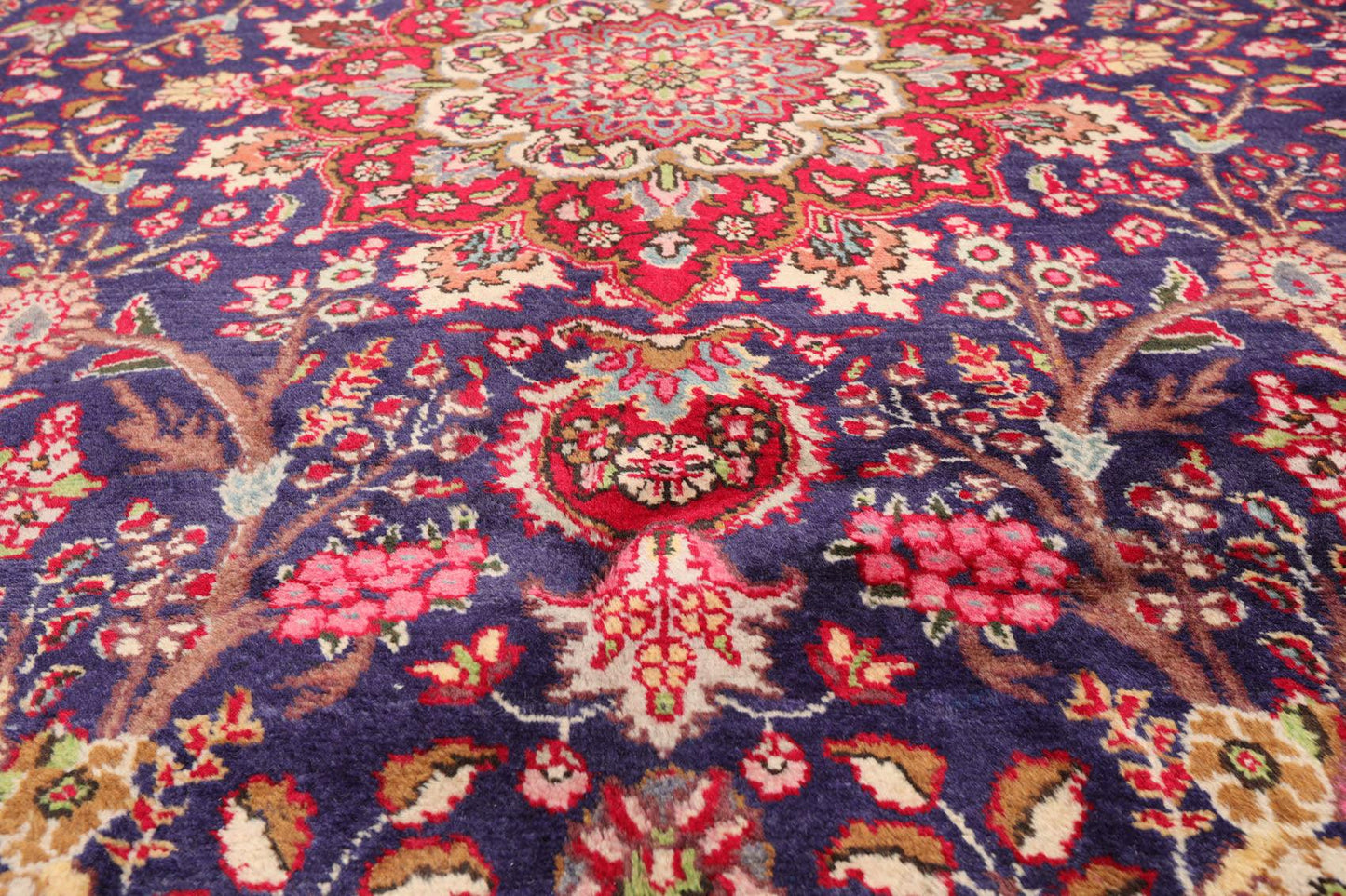 6'6'' x 9'10" Hand Knotted Wool Tabrizz Oriental Area Rug Royal Blue-4