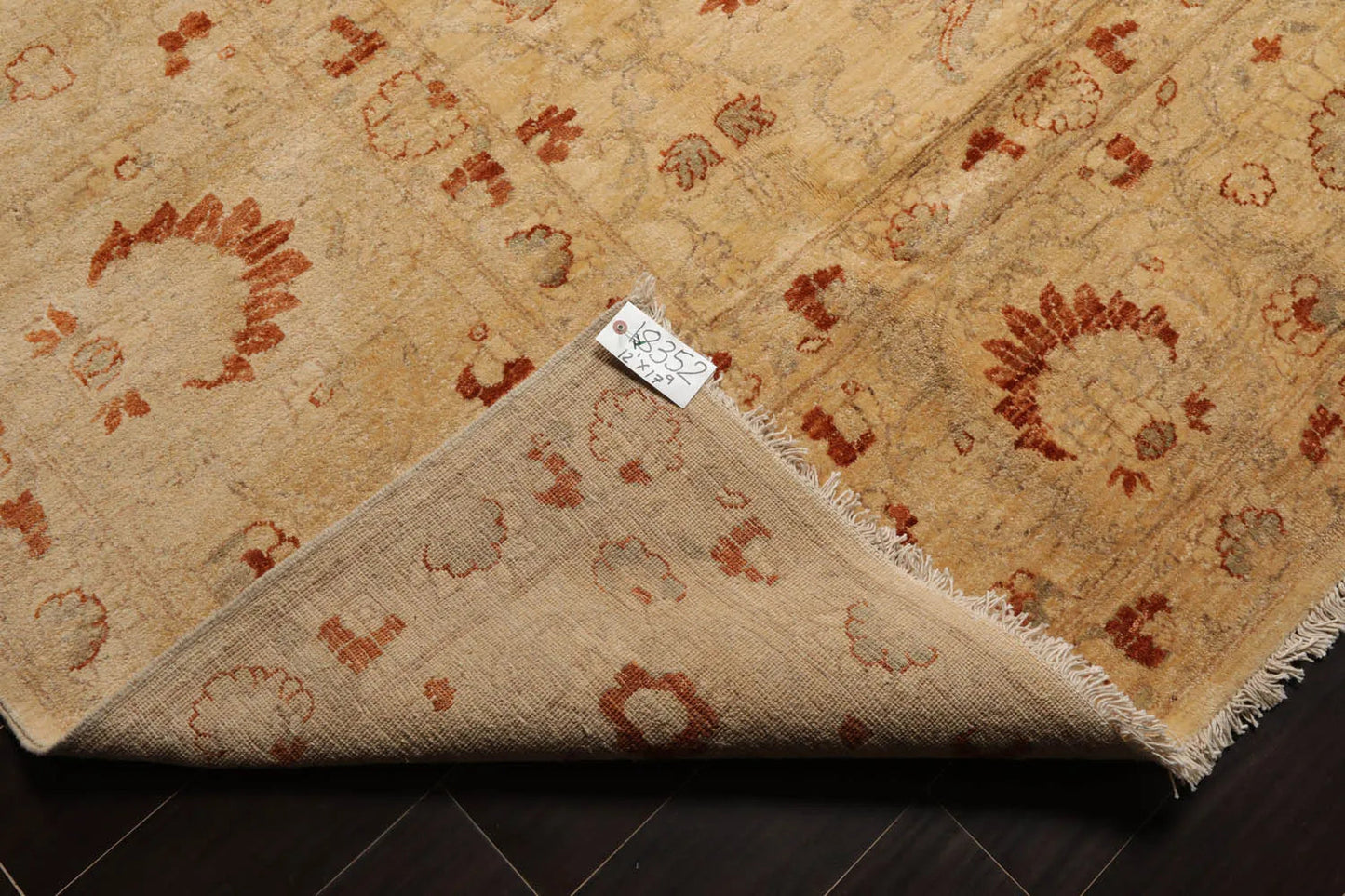 12'1"x17'9" Palace Beige Hand Knotted Oushak 100% Wool Traditional Oriental Area Rug-4