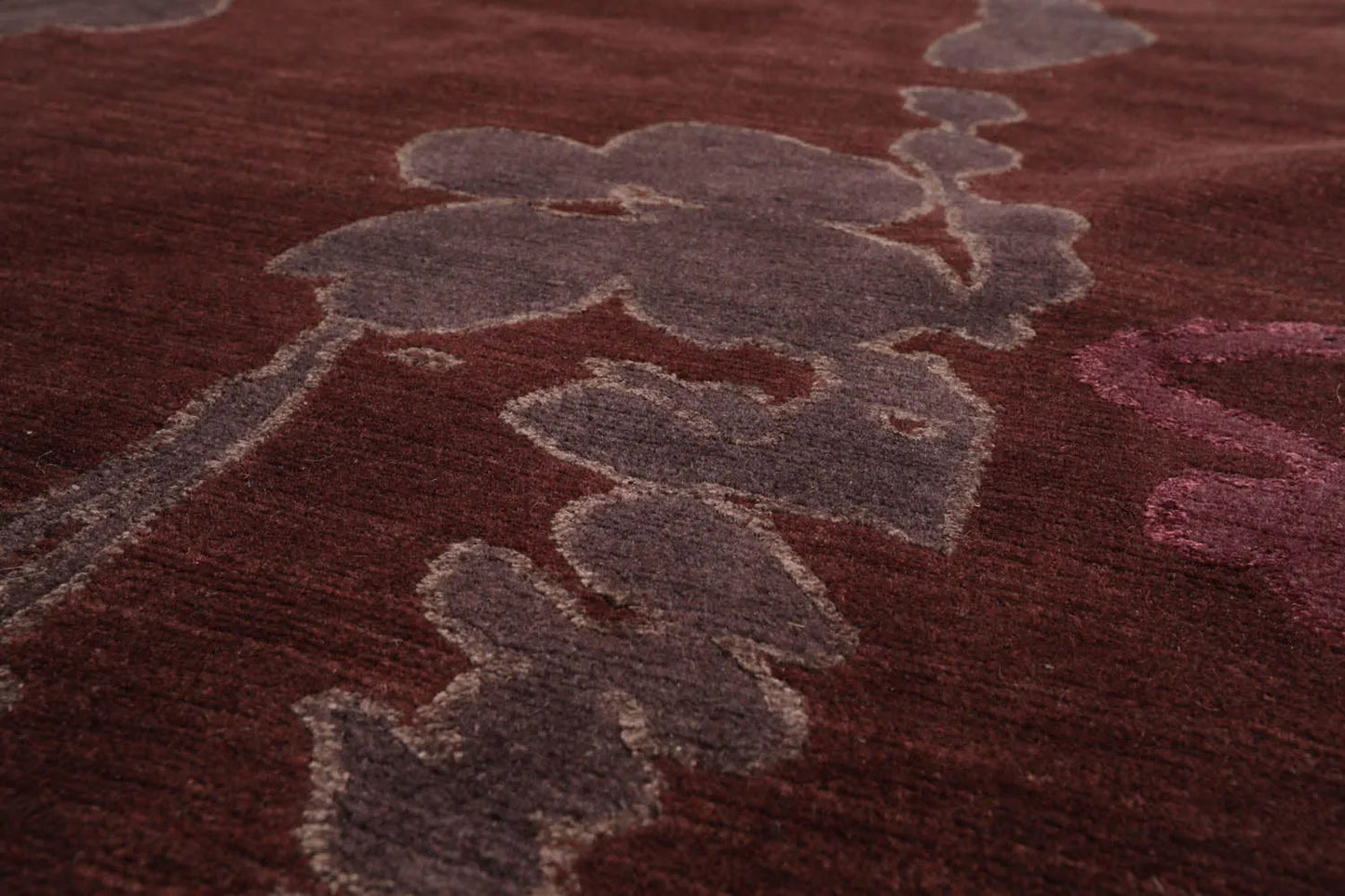 9x12 Chocolate, Aubergine Hand Knotted Tibetan Wool and Silk Michaelian & Kohlberg Transitional Oriental Area Rug-4