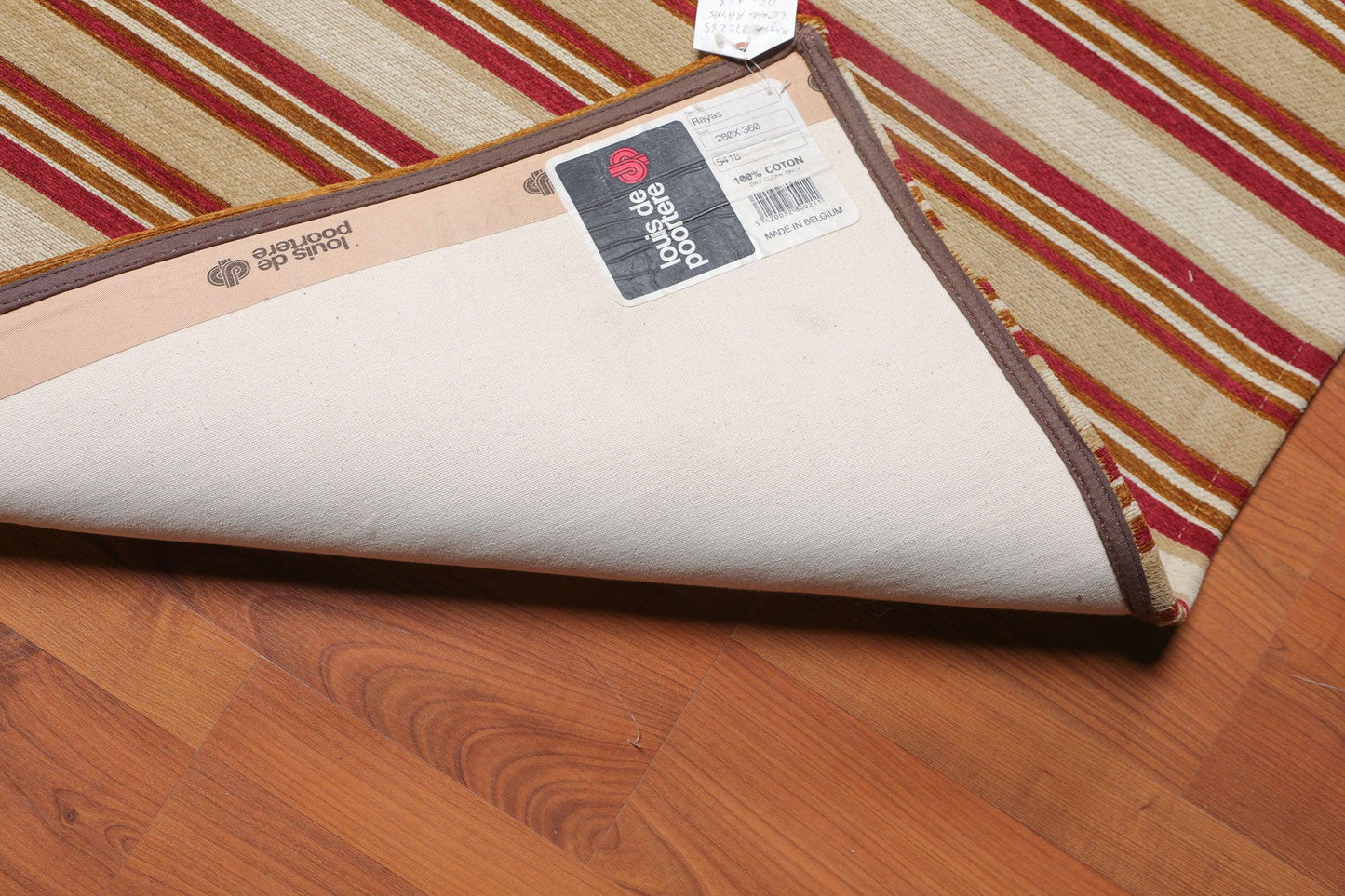 9'2" x 11'8" Contemporary Stripes Designer Cotton Flatweave Area Rug Beige-4