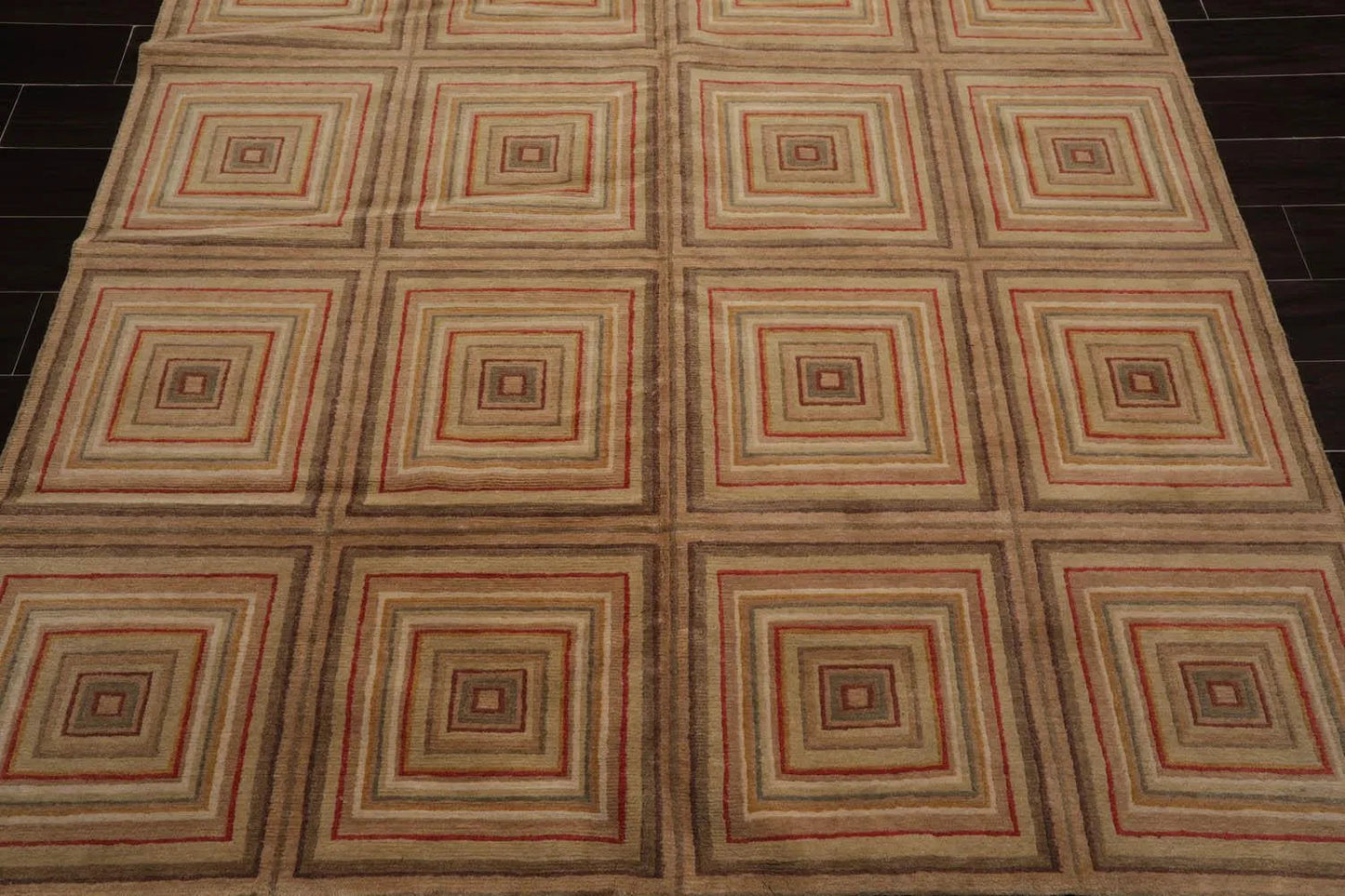 6’ x 8’9” Hand Knotted 100% Wool Modern Tibetan Oriental Area Rug Tan, Beige-4