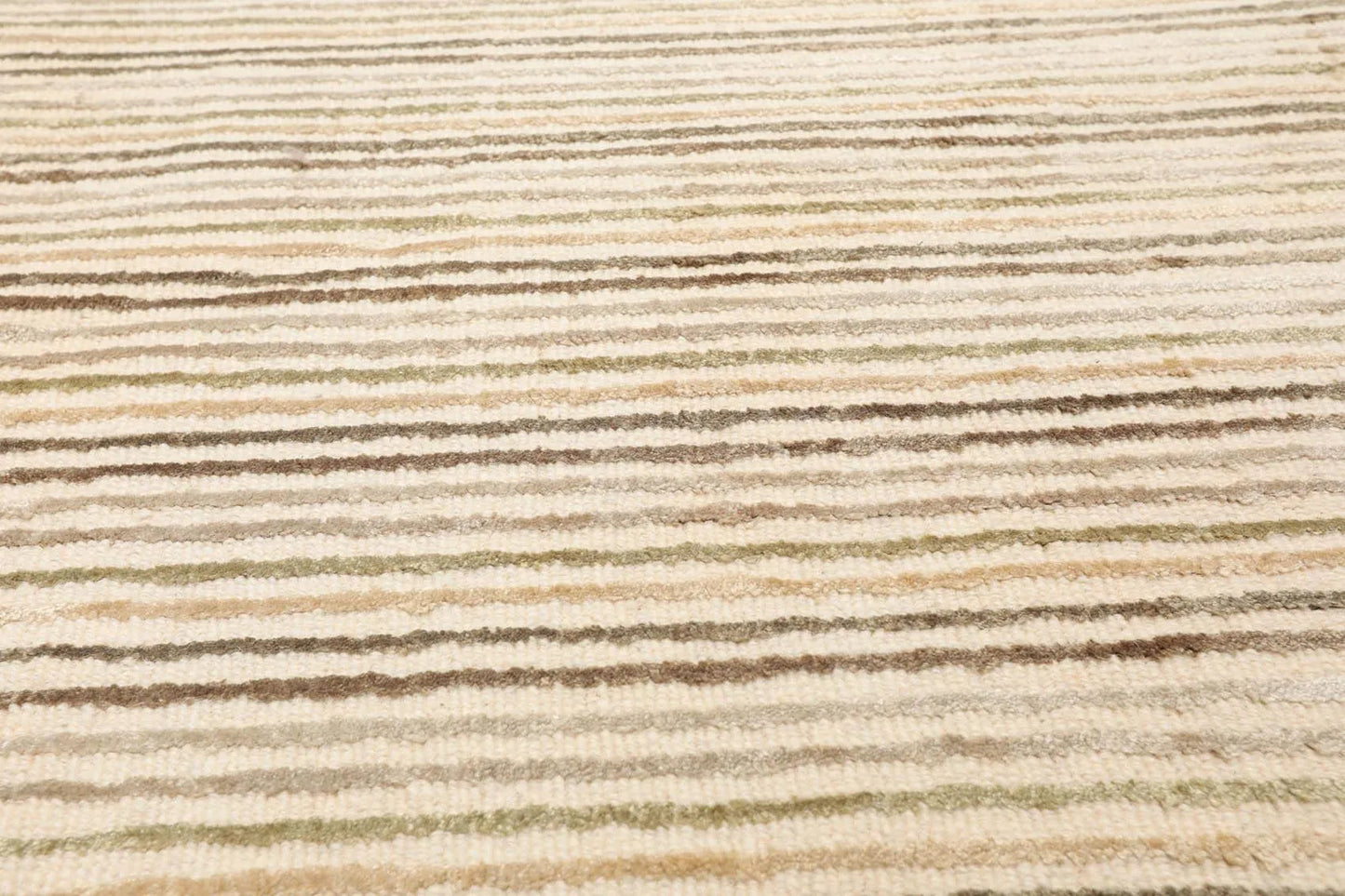 5' x 7'4'' Handmade 100% Wool Designer Stripes Modern Oriental Area Rug Beige-4