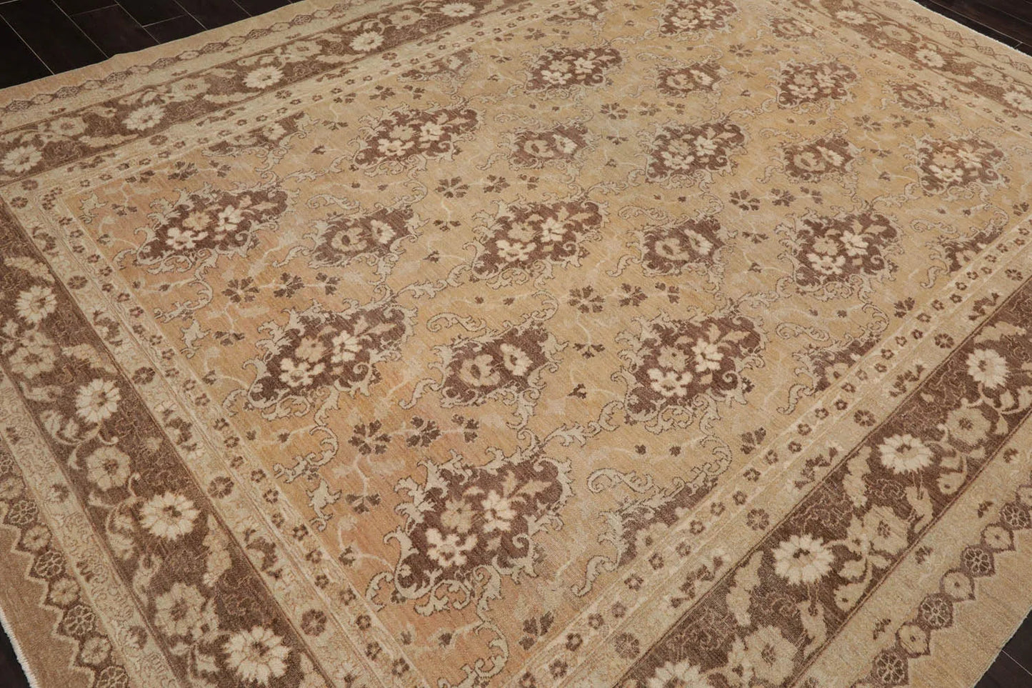 8x10 Tan, Beige Hand Knotted 100% Wool Chobi Peshawar Traditional 200 KPSI Oriental Area Rug-4