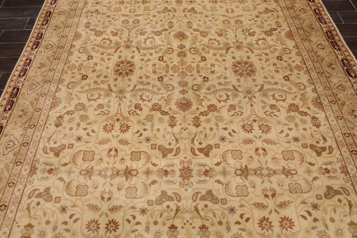 7’5" x 16’ Hand Knotted Palace Runner 150 KPSI Wool Oriental Area Rug Beige-4