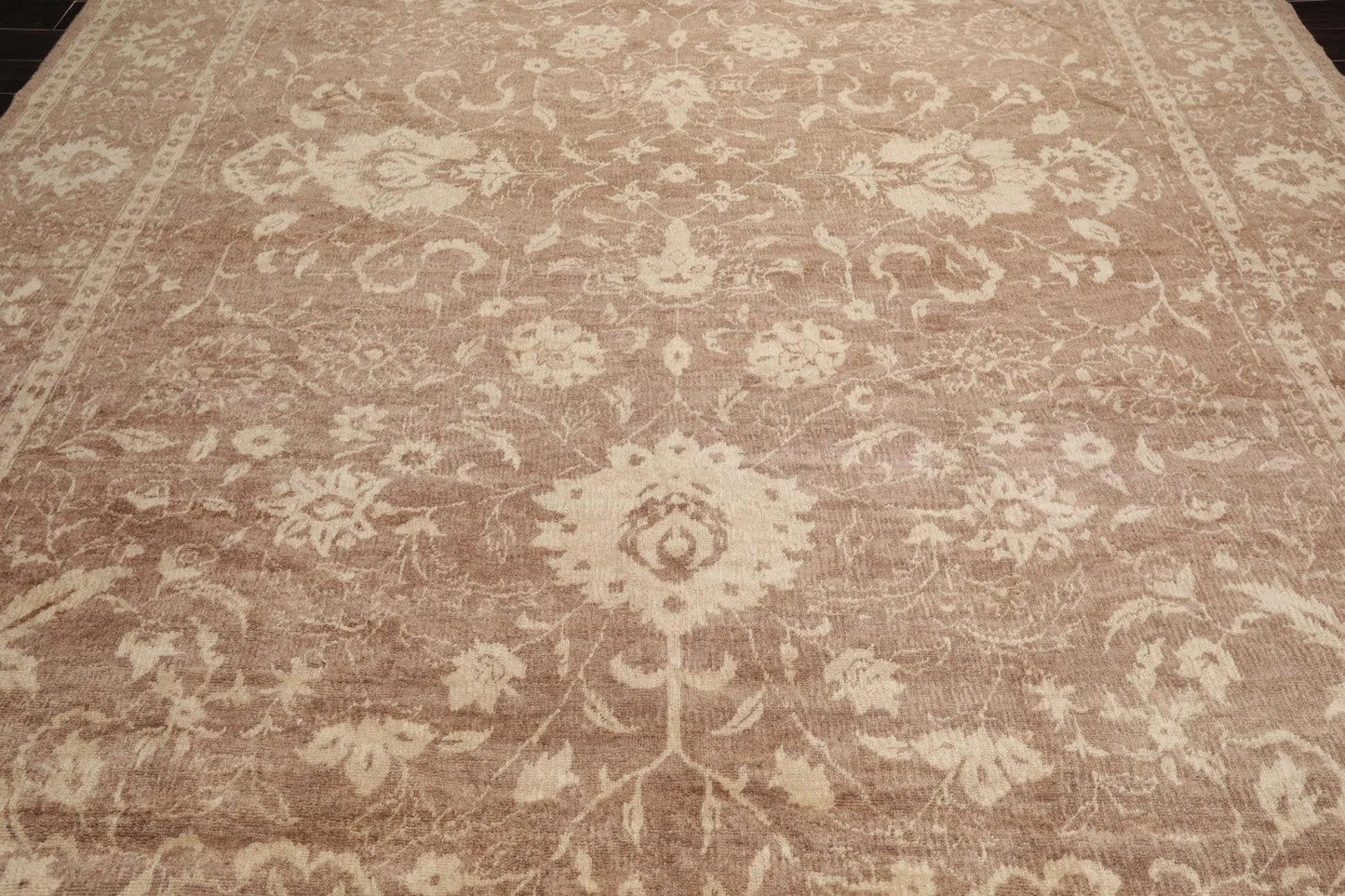 10' x 14' Hand Knotted Tibetan Antique Reproduction Erased Pattern Area Rug Brown-4