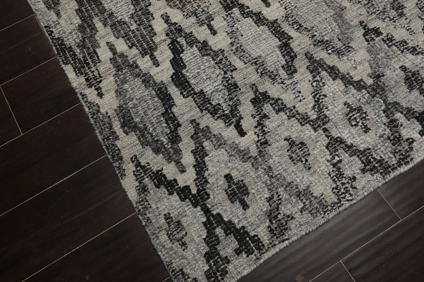 LoomBloom Gray Southwestern Kilim Wool Rug in 5x8 Size-4
