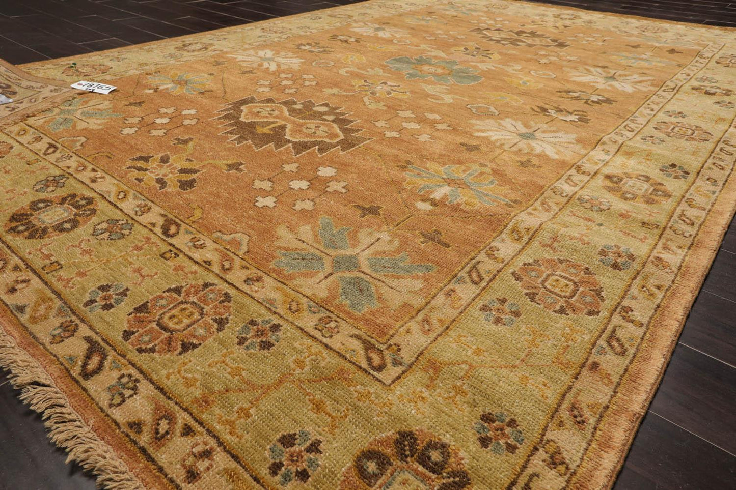 LoomBloom 6'5''x9'3" Caramel Hand Knotted Traditional Oushak Wool Oriental Area Rug-4