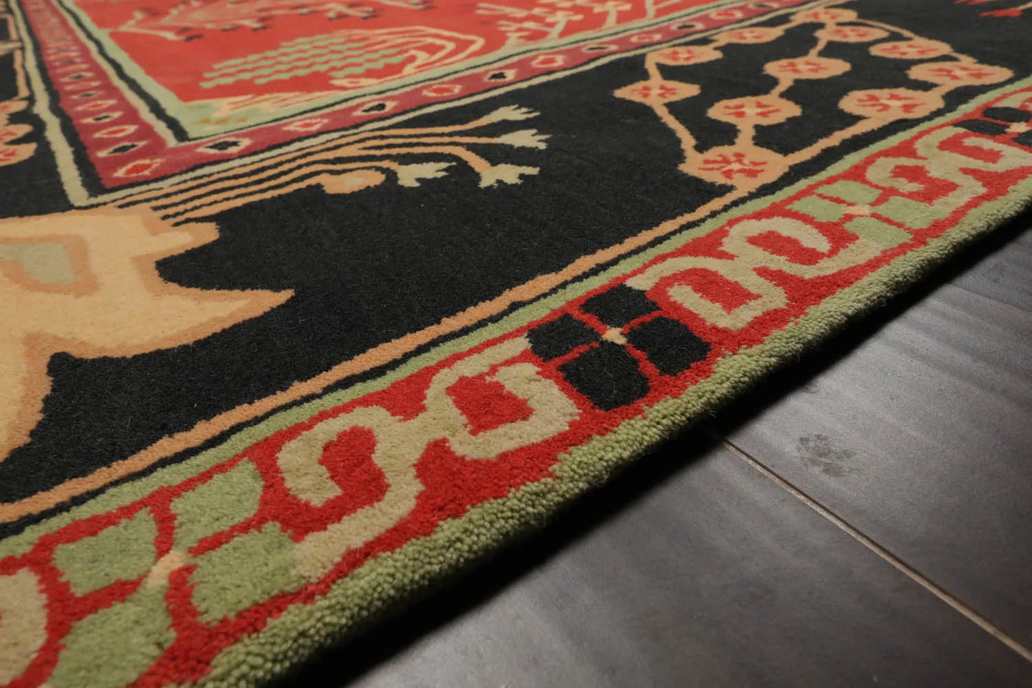 LoomBloom Multi Coral Hand Tufted Transitional Art & Crafts Wool Oriental Area Rug-4