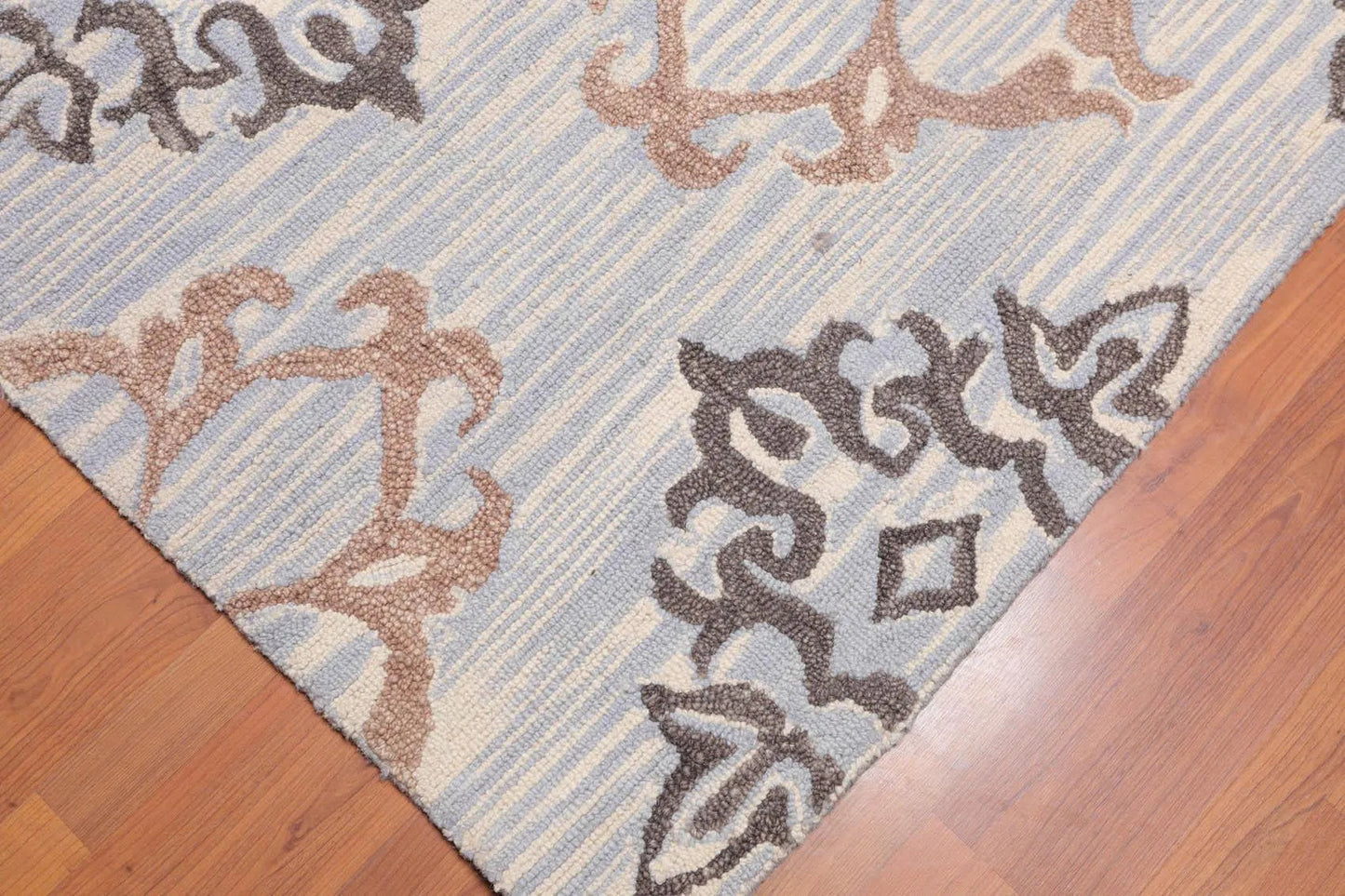 5' x 8' Handmade Loop & Cut Pile Wool Traditional Oriental Area rug Beige-4