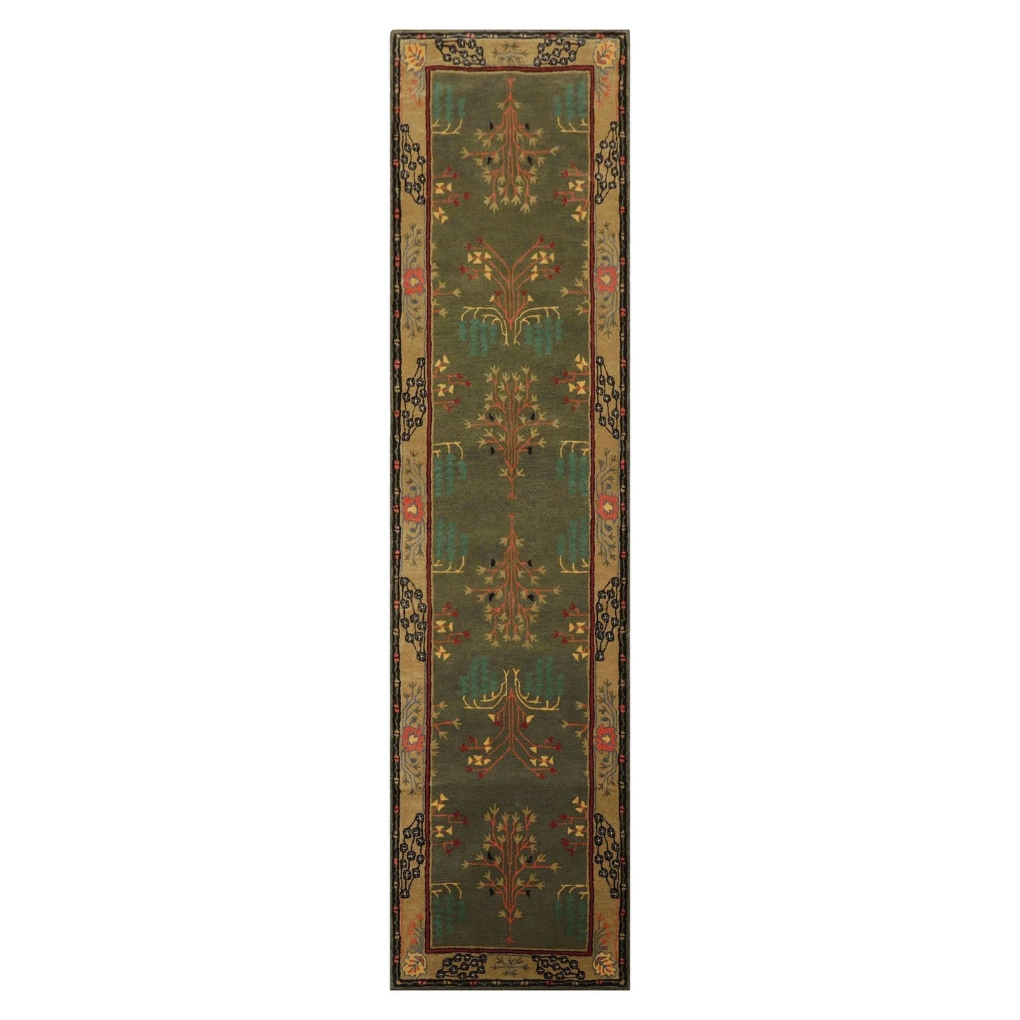 Multi Sizes Donegal Arts & Crafts Handmade 100% Wool Oriental Area Rug Gray/Green Color-6