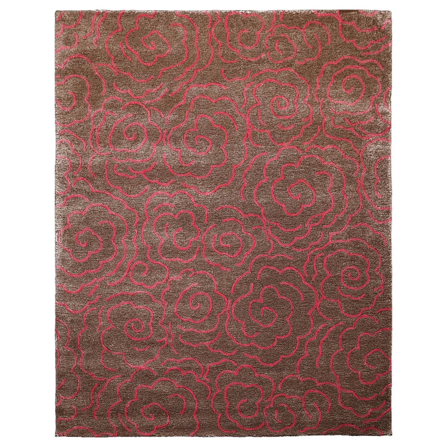 LoomBloom Multi Size Brown Hand Tufted Contemporary Wool and Faux Silk Oriental Area Rug-4