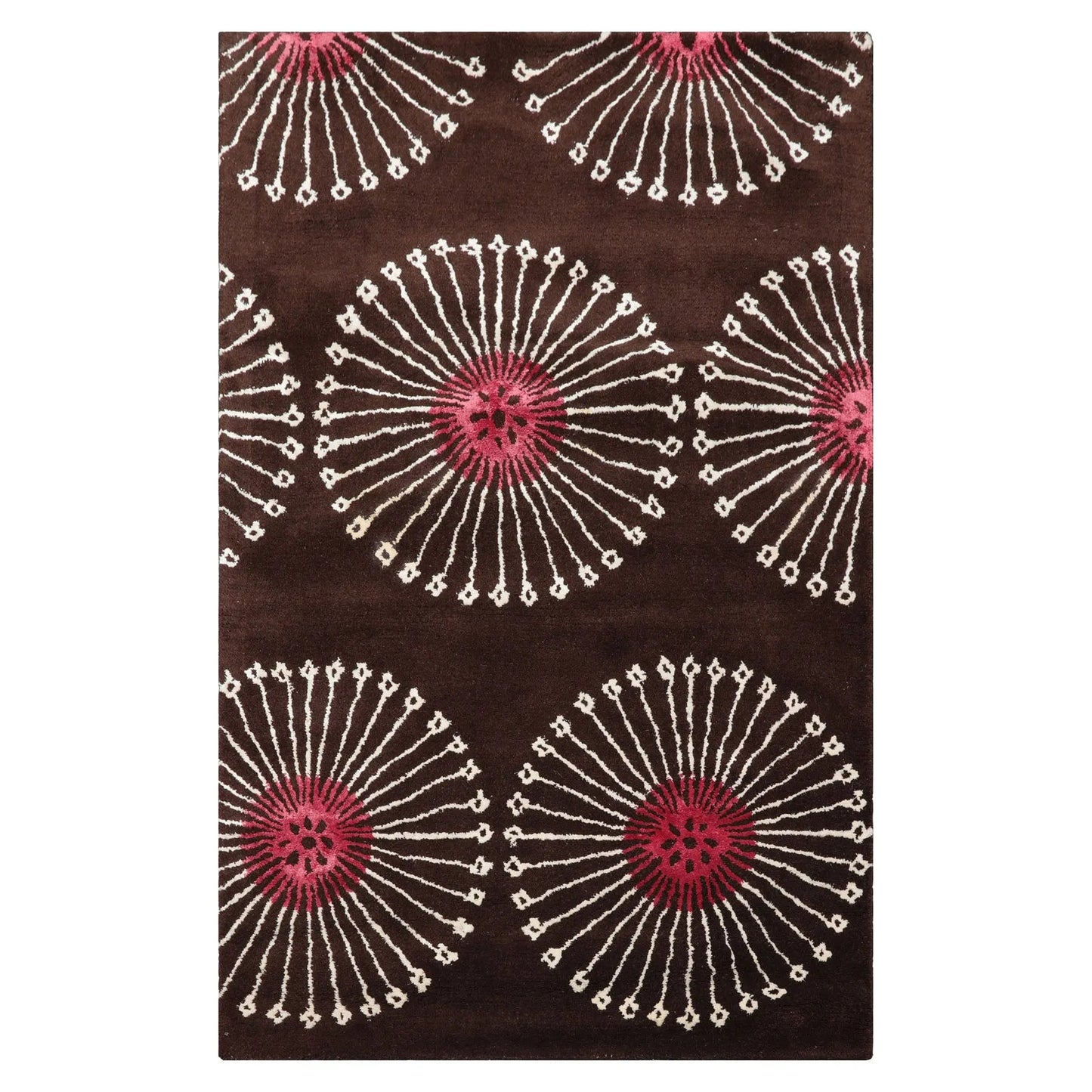 LoomBloom Multi Size Brown Hand Tufted Transitional Floral Wool and Faux Silk Oriental Area Rug-4