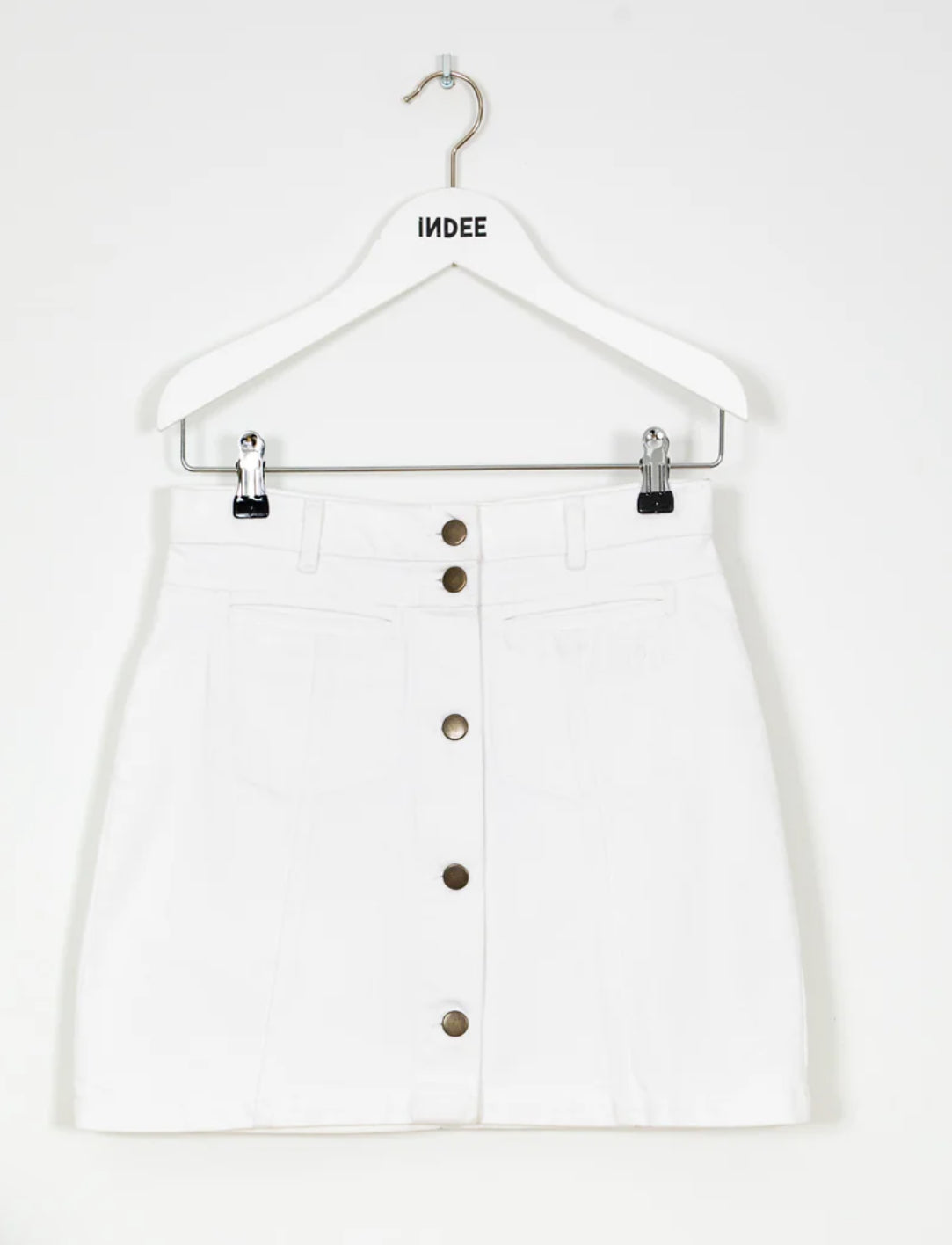 Indee - Samba Denim Skirt, White