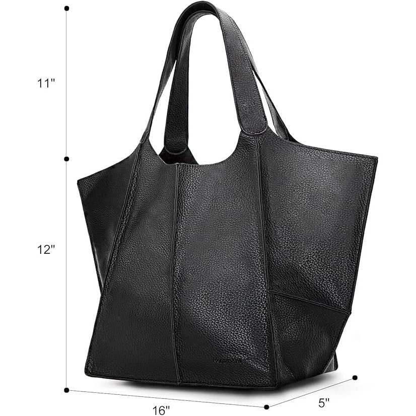 NWT New Montana West Womens Black PU Leather Tote Bag Large Shoulder Purse