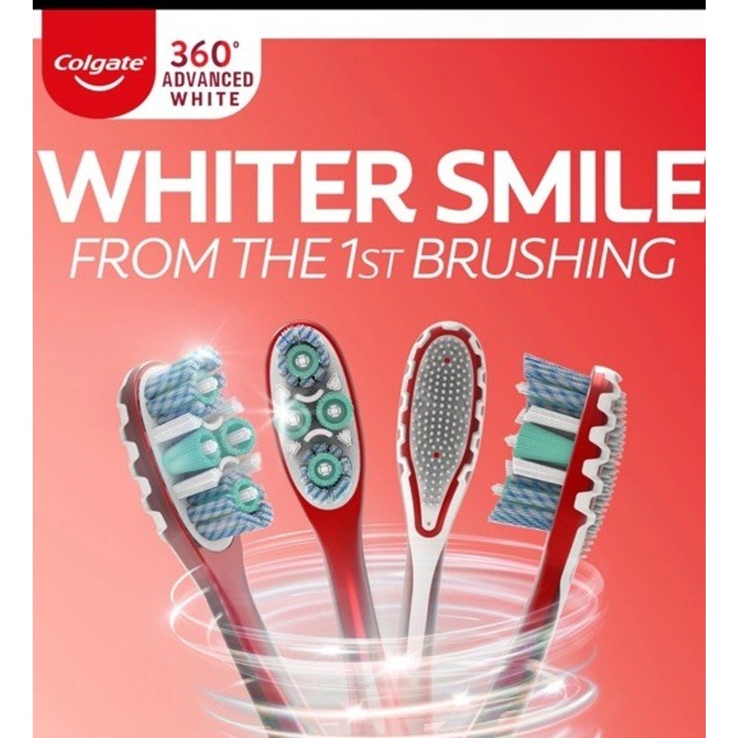 Colgate 360 Optic White Advanced Medium Whitening Toothbrush 2 Count Pack