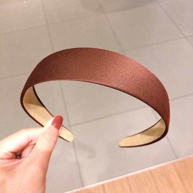 1PC Plastic Fashion Canvas Wide Headband Hair Band Headwear Bezel Hair Accessories For Woman Satin Covered Resin Hairbands Gorgeous Hair Accessories For Women